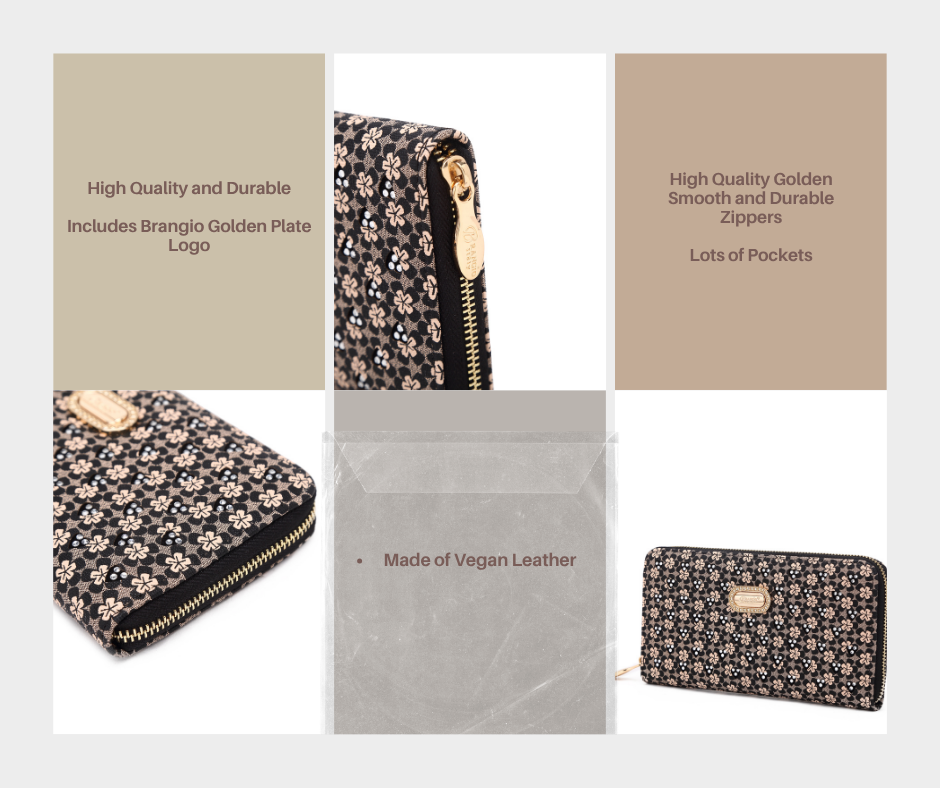 Brangio Italy Elegant Love-Inspired zippered wristlet Wallet