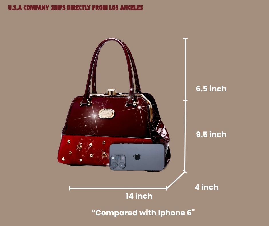 Brangio Italy Patent Leather Satchel Bag for Women - Designer Top Handle Handbag