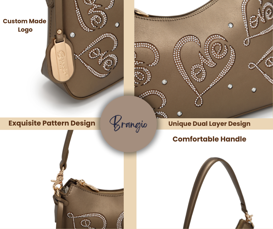 Brangio Elegant Love-Embellished Handbag