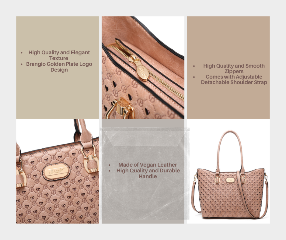 Brangio Italy Monogram Signature Designer Tote Bag