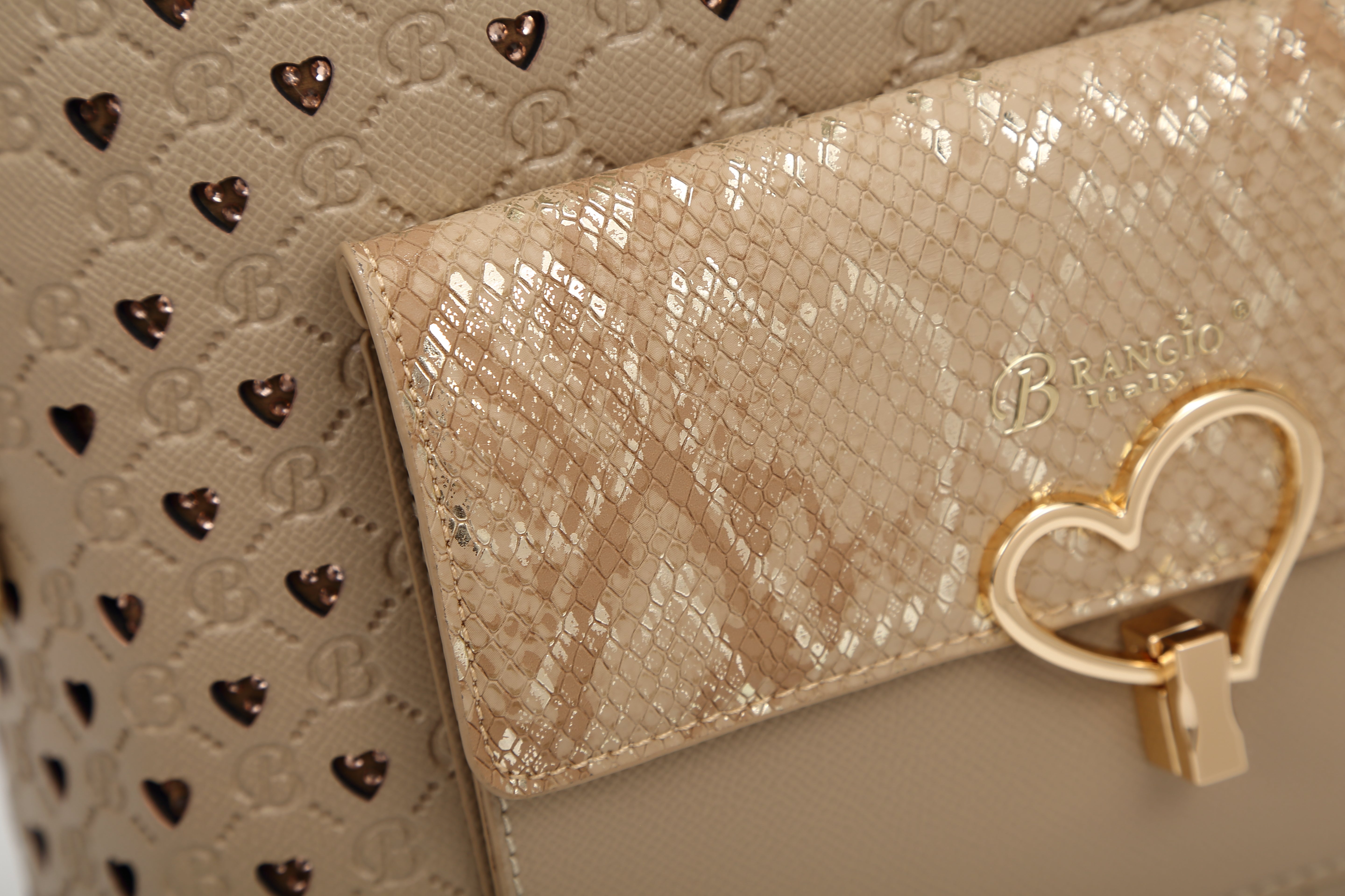 Brangio Chic Heart-Patterned Backpack