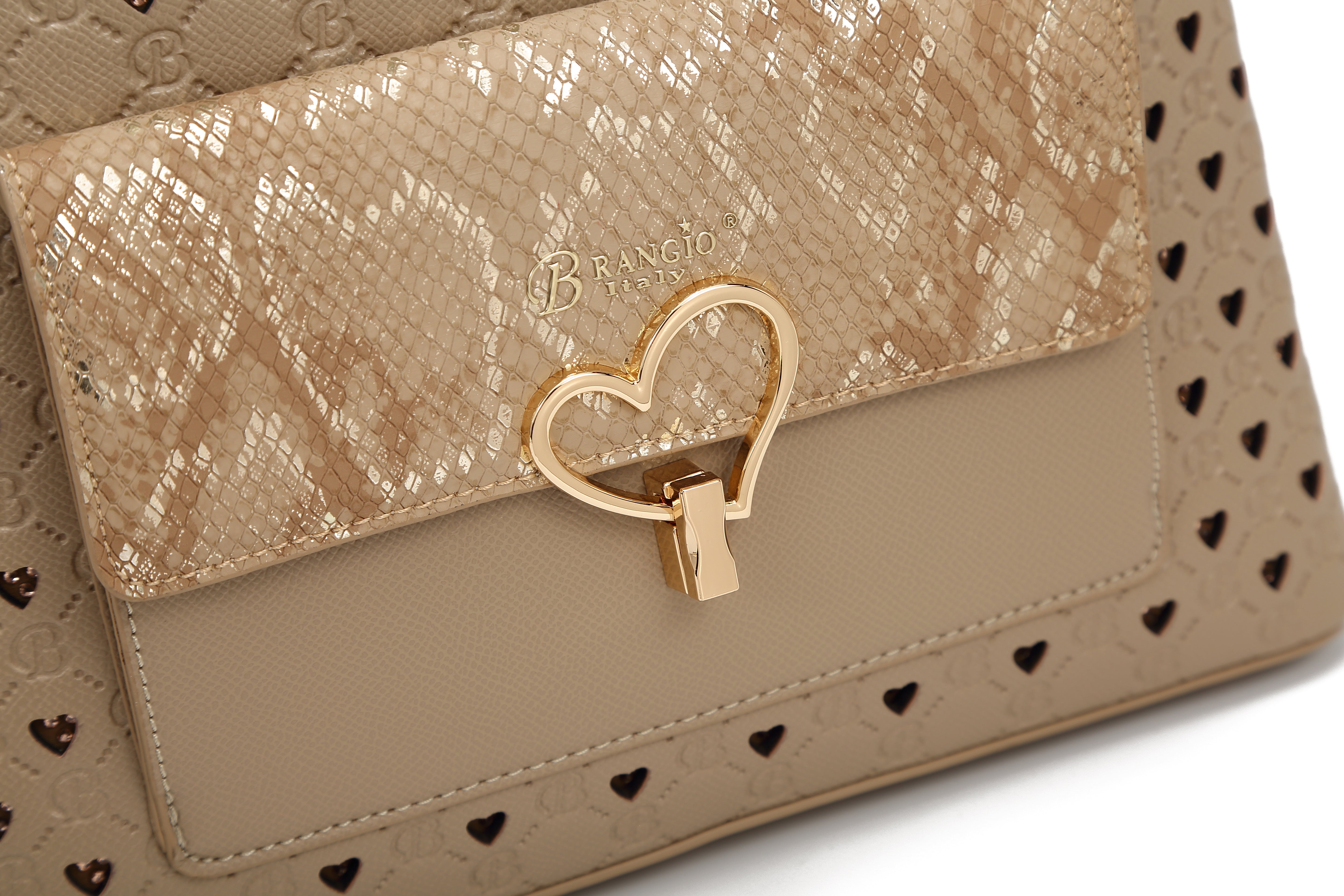 Brangio Chic Heart-Patterned Backpack