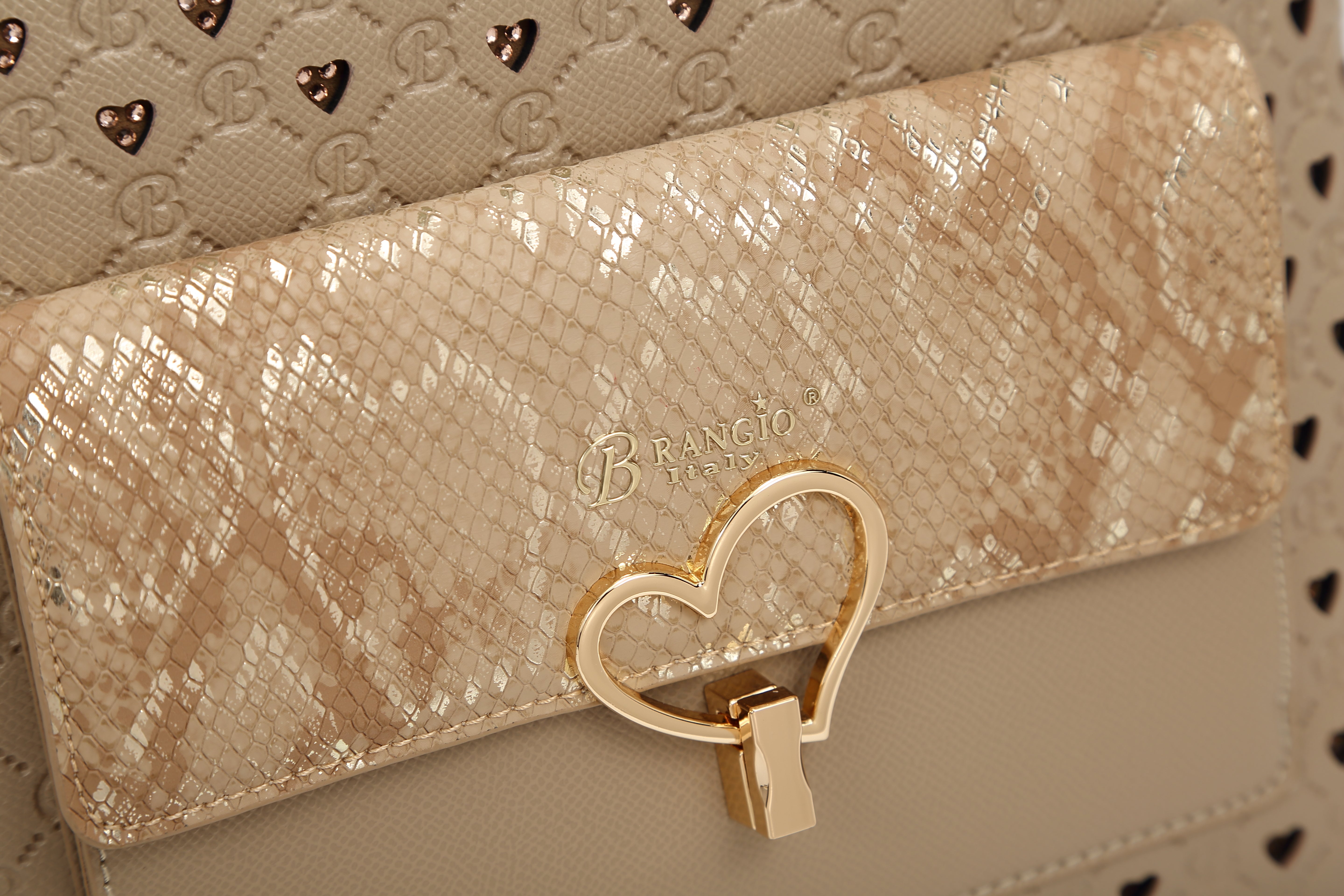 Brangio Chic Heart-Patterned Backpack