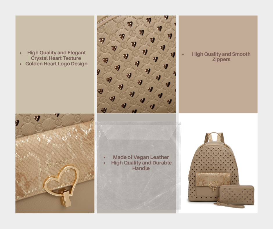 Brangio Italy Elegant Heart & Designer Backpack