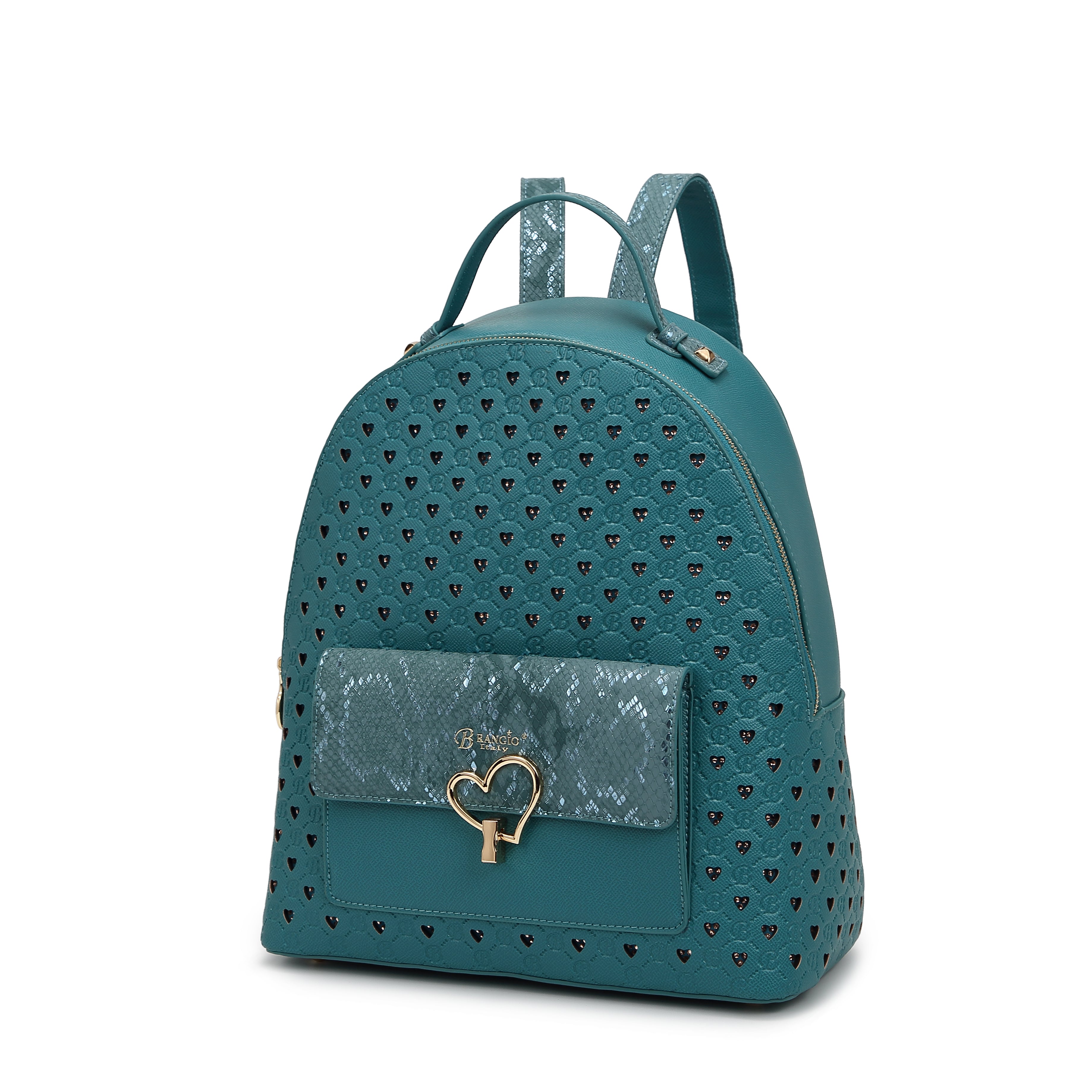 Brangio Chic Heart-Patterned Backpack