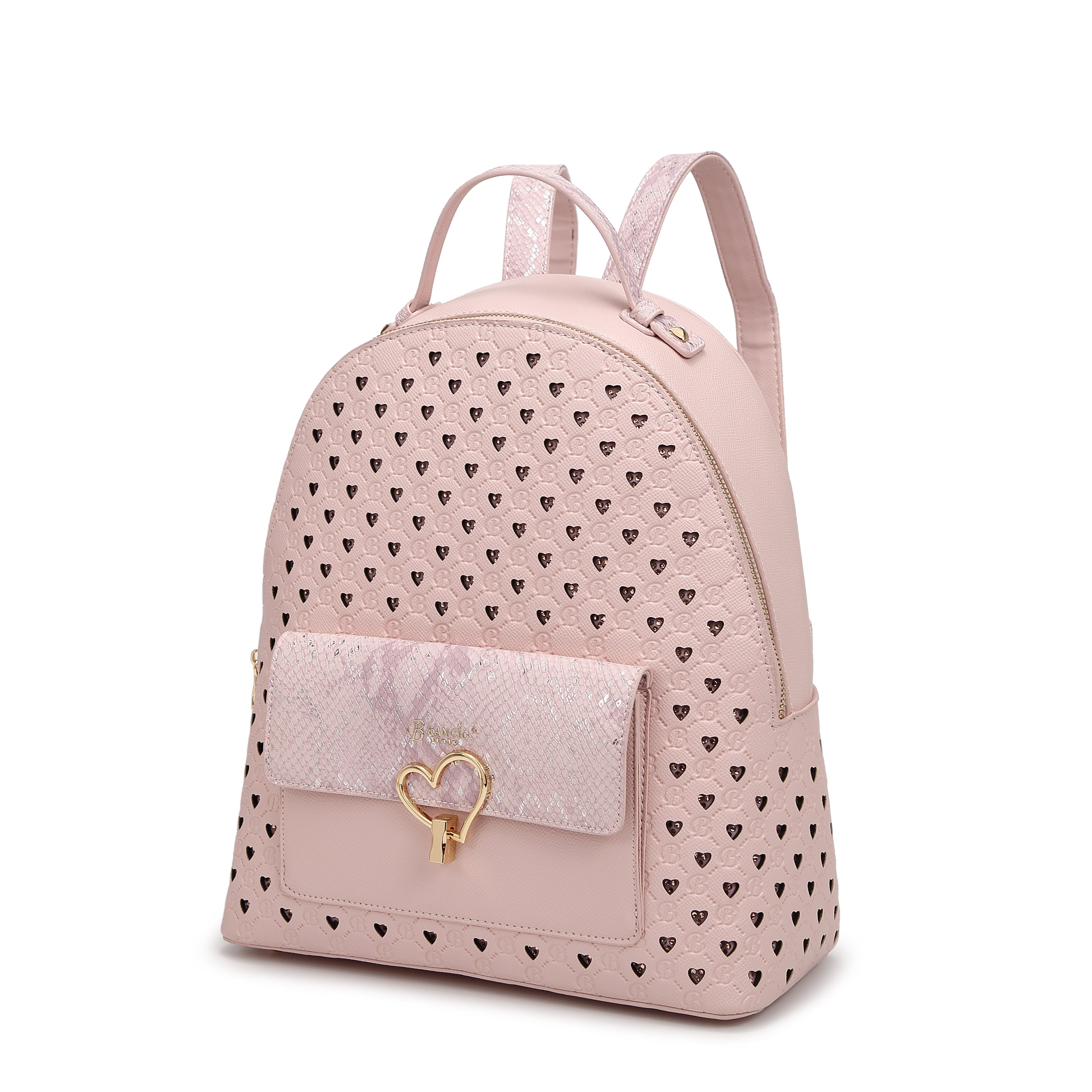 Brangio Chic Heart-Patterned Backpack