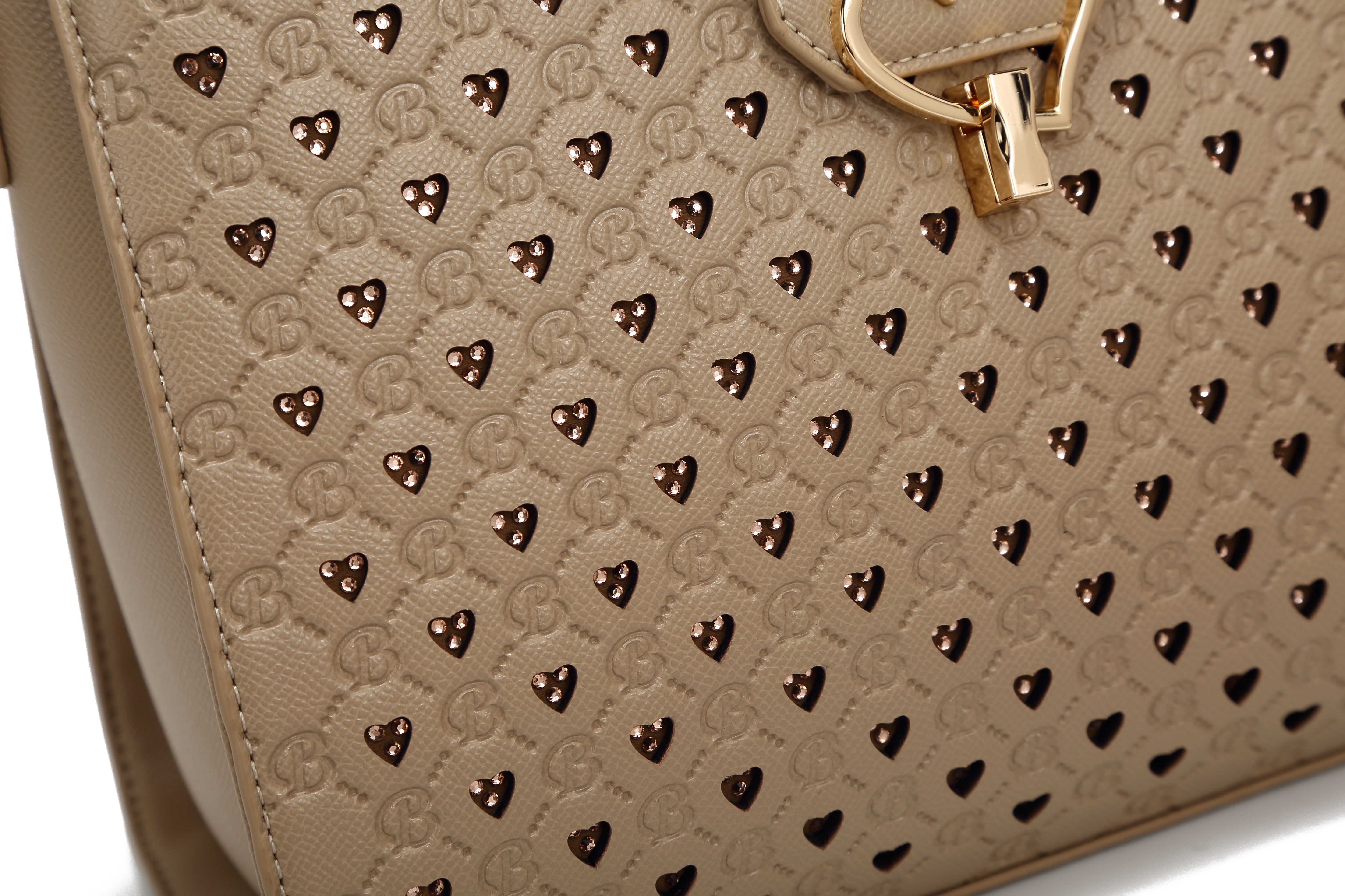 Brangio Italy Heart Cutout Satchel Handbag – Designer Top Handle Crossbody Purse