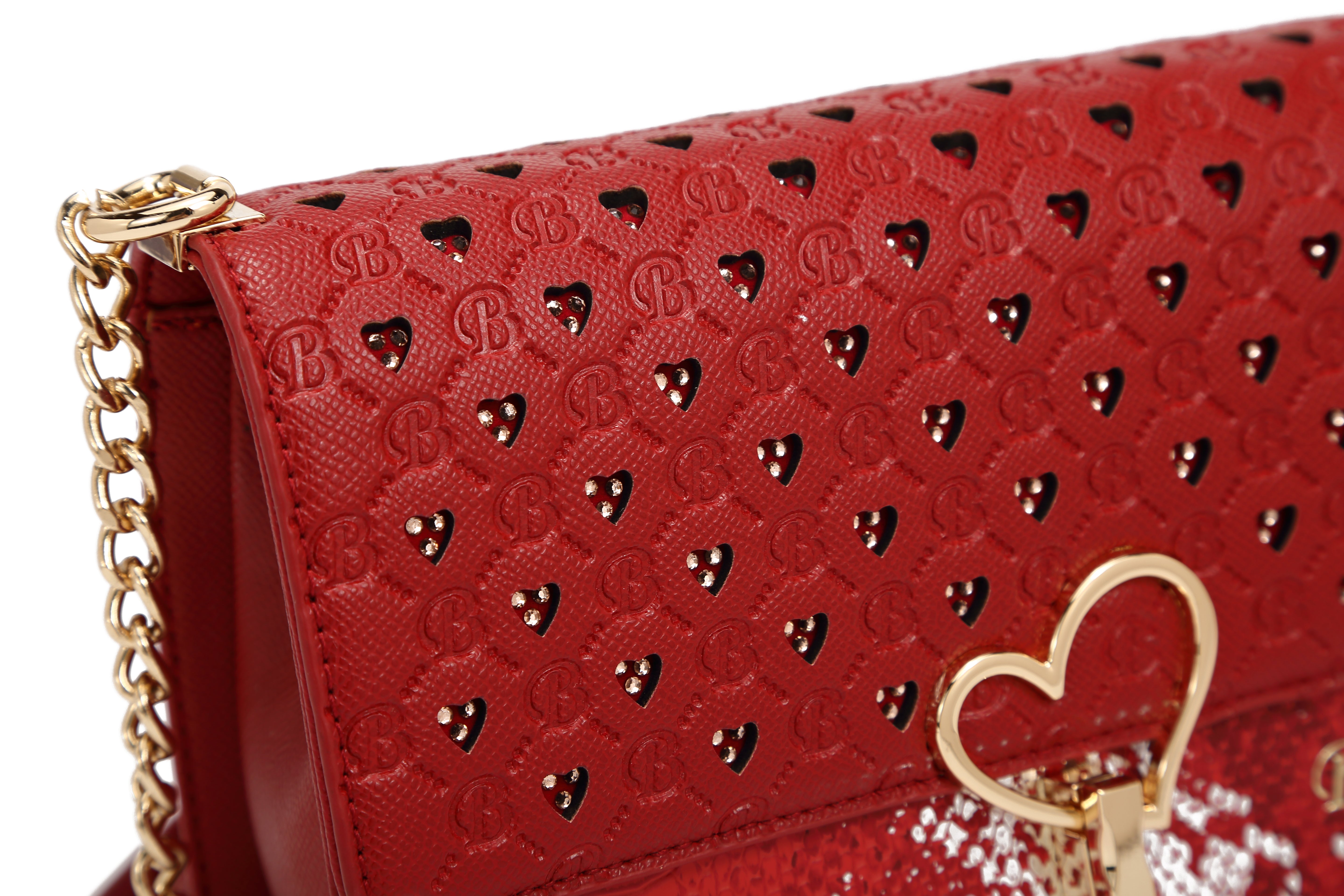 Brangio Elegant Heart-Patterned Crossbody Bag