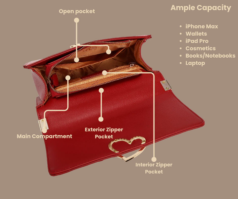 Brangio Elegant Heart-Patterned Crossbody Bag