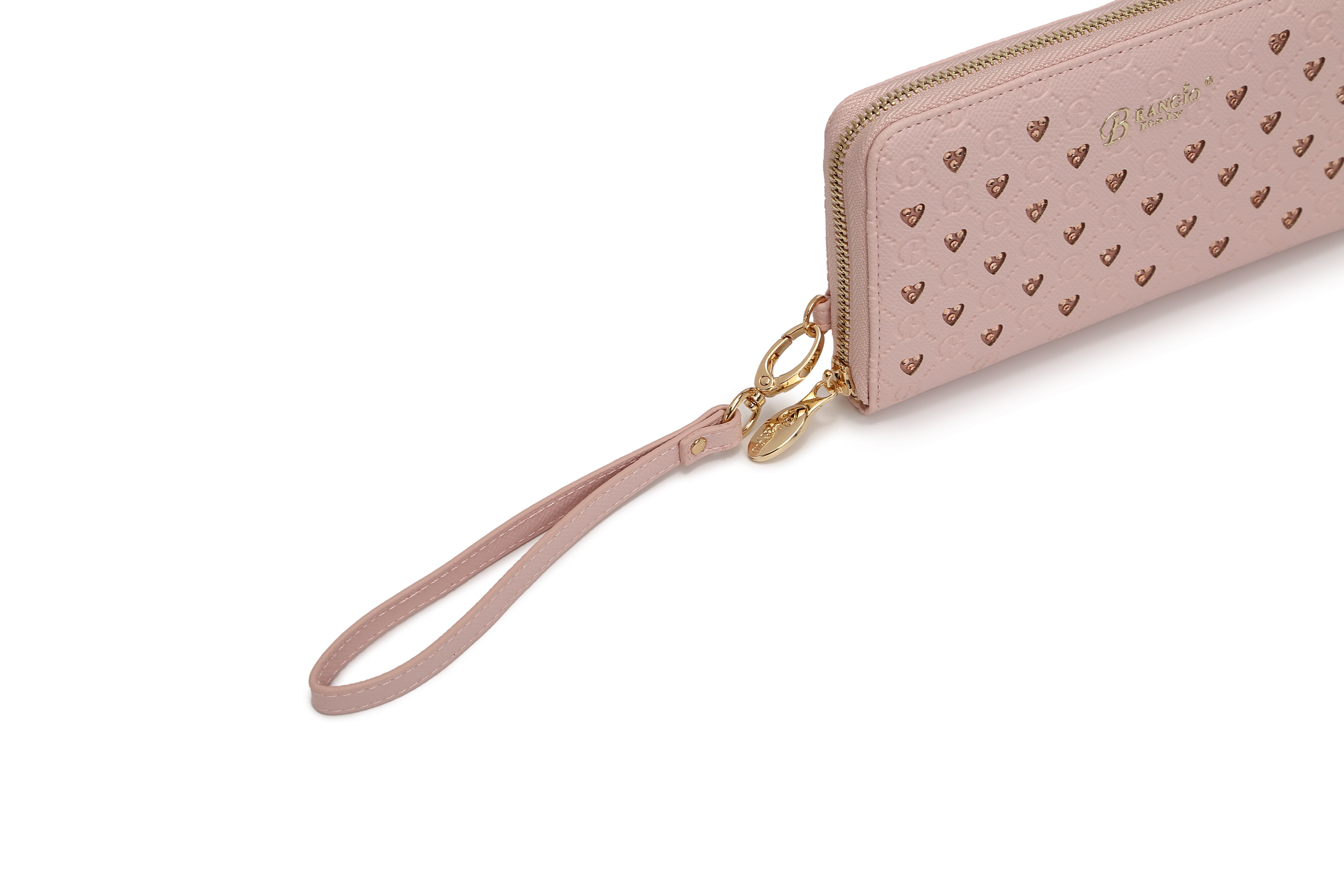 Brangio Elegant Heart-Studded Wristlet Wallet