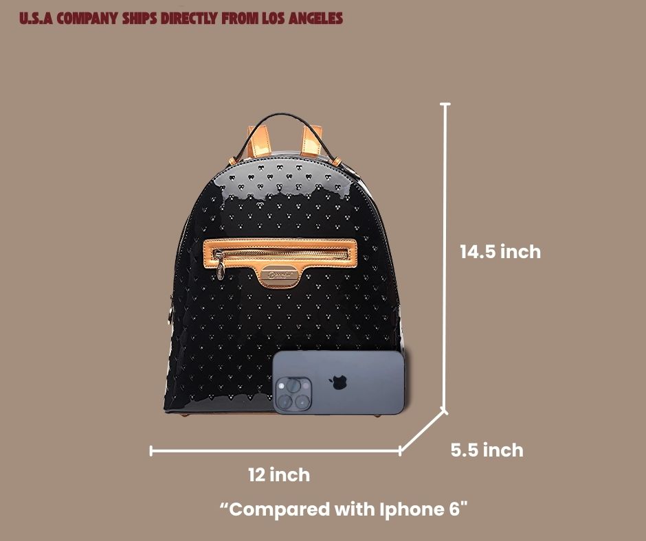 Brangio Luxury Studded Leather Hearts Backpack