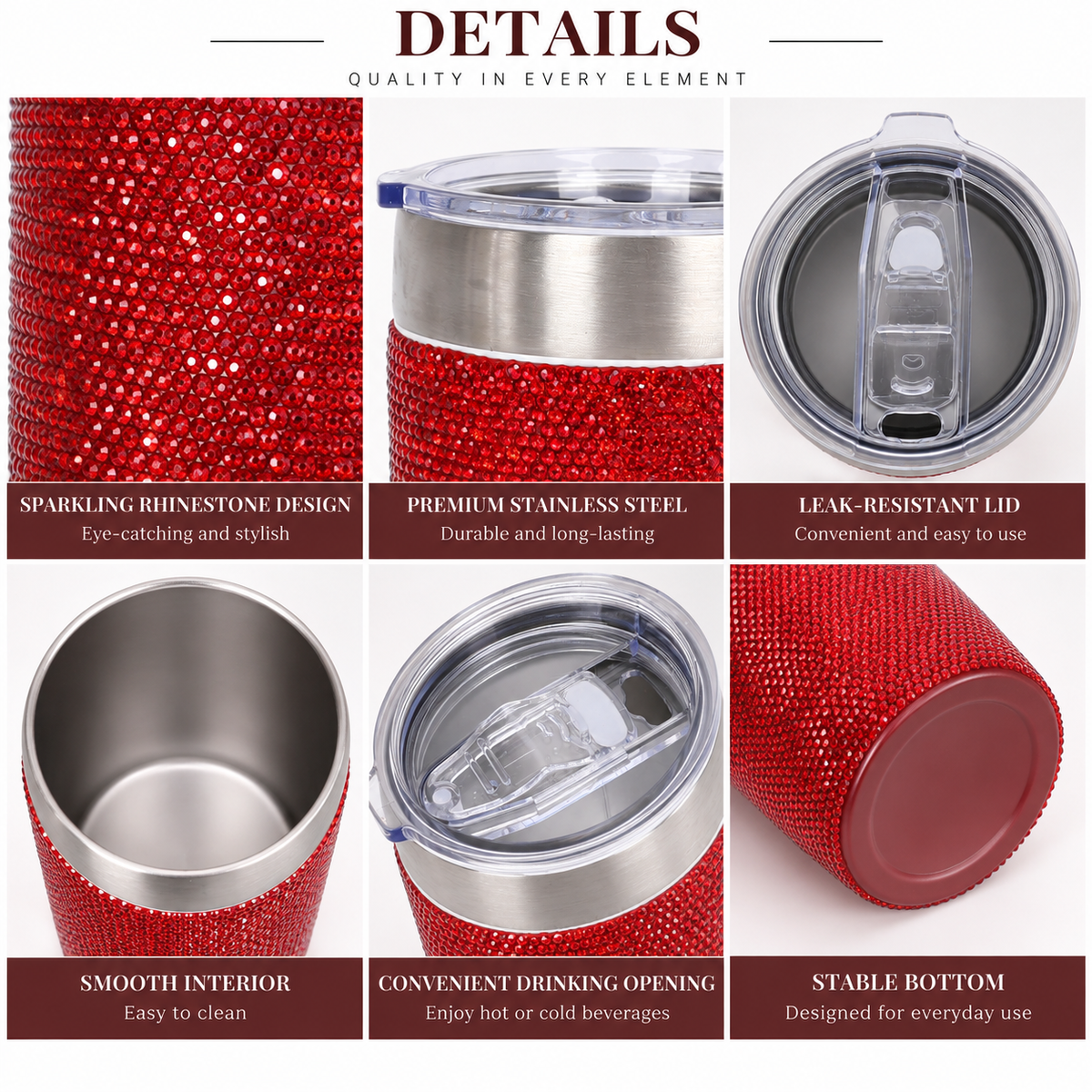 Brangio Luxury Bling Rhinestone Thermos Bottle