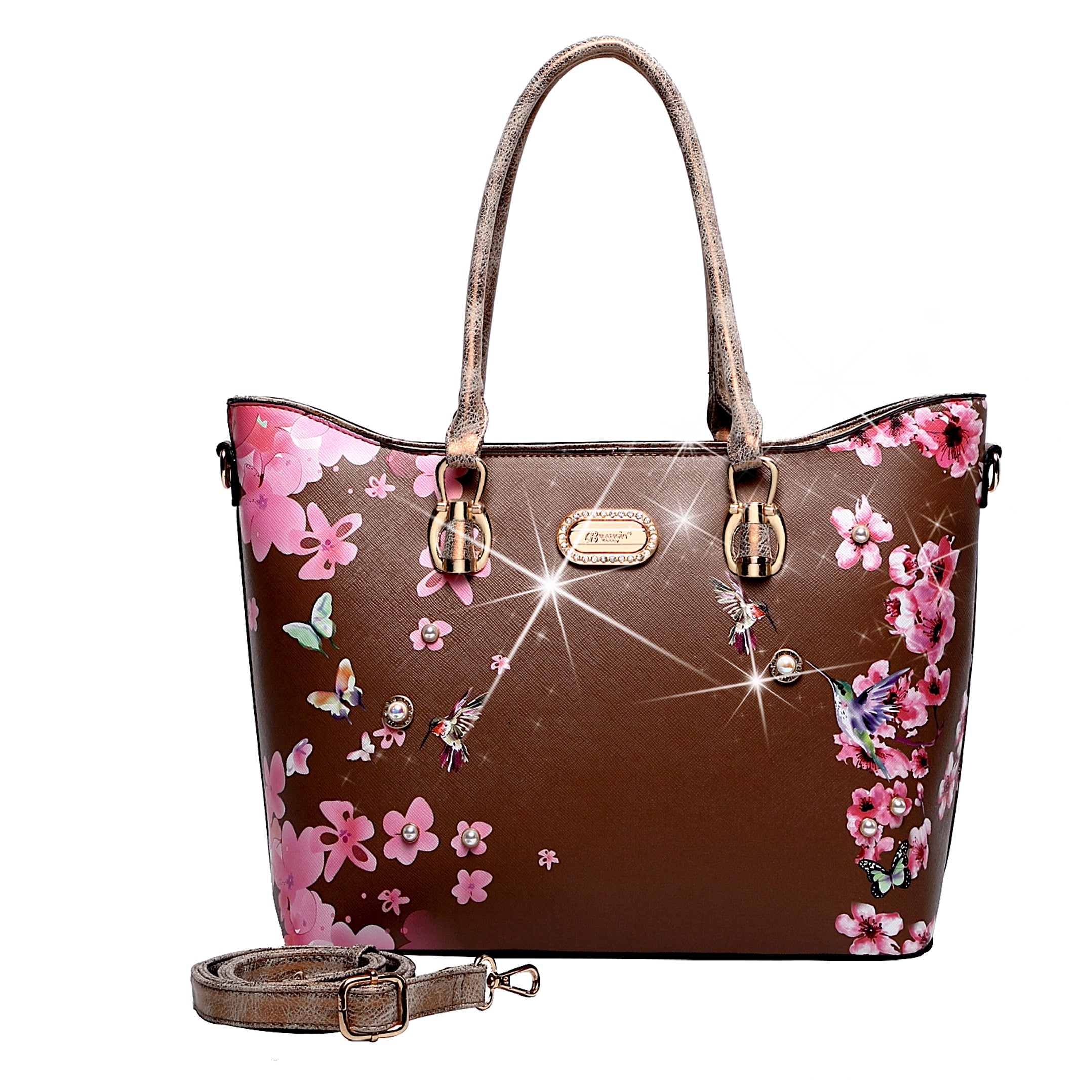 Hummingbird Bloom Scratch & Stain Resistant Top-Handle Bag - Brangio Italy Co.