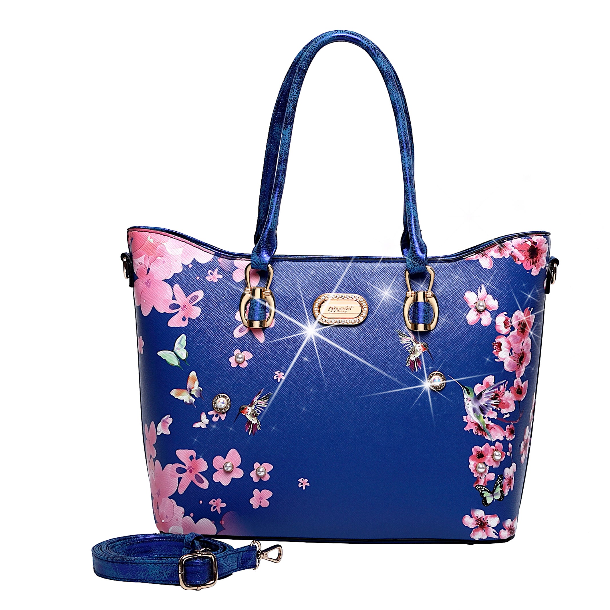 Hummingbird Bloom Scratch & Stain Resistant Top-Handle Bag - Brangio Italy Co.