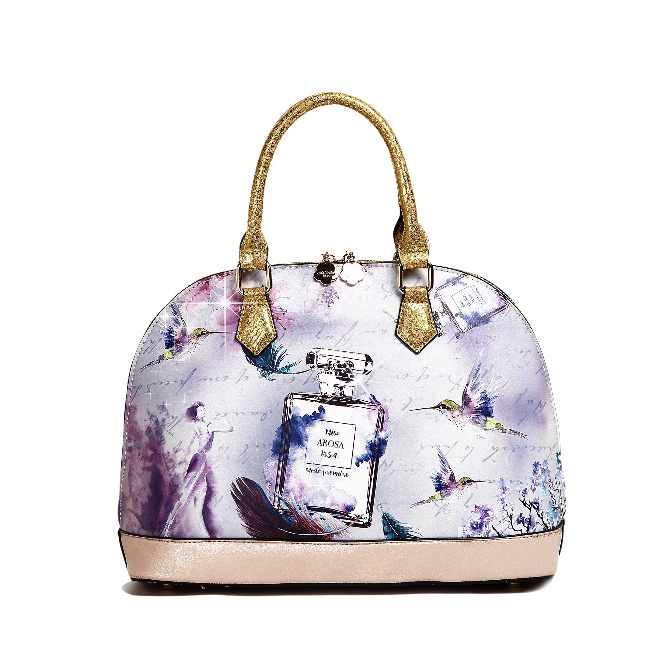 Arosa Fragrance Dome Vintage Hollywood Retro Graphic Handbag - Brangio Italy Co.