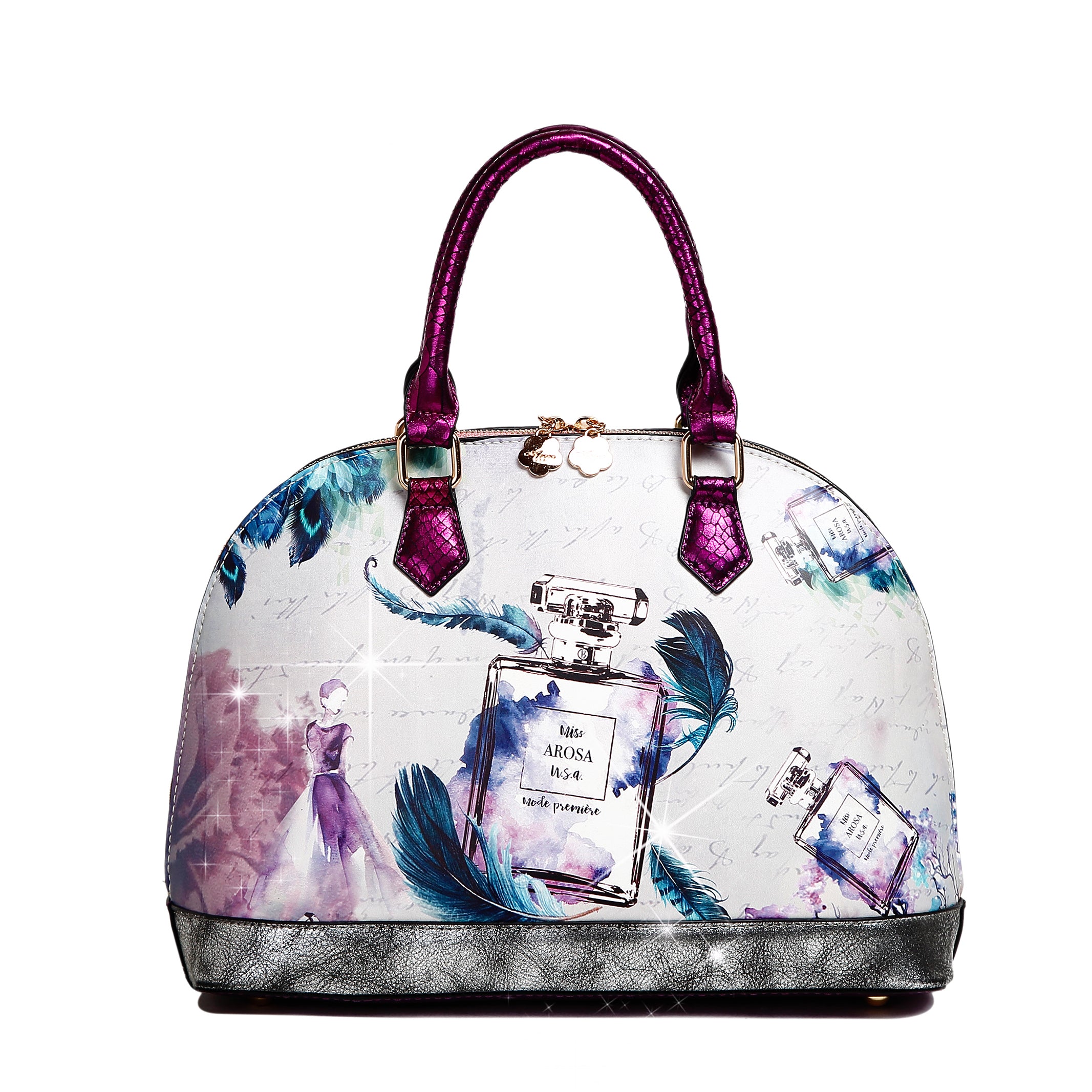 Arosa Fragrance Dome Vintage Hollywood Retro Graphic Handbag - Brangio Italy Co.