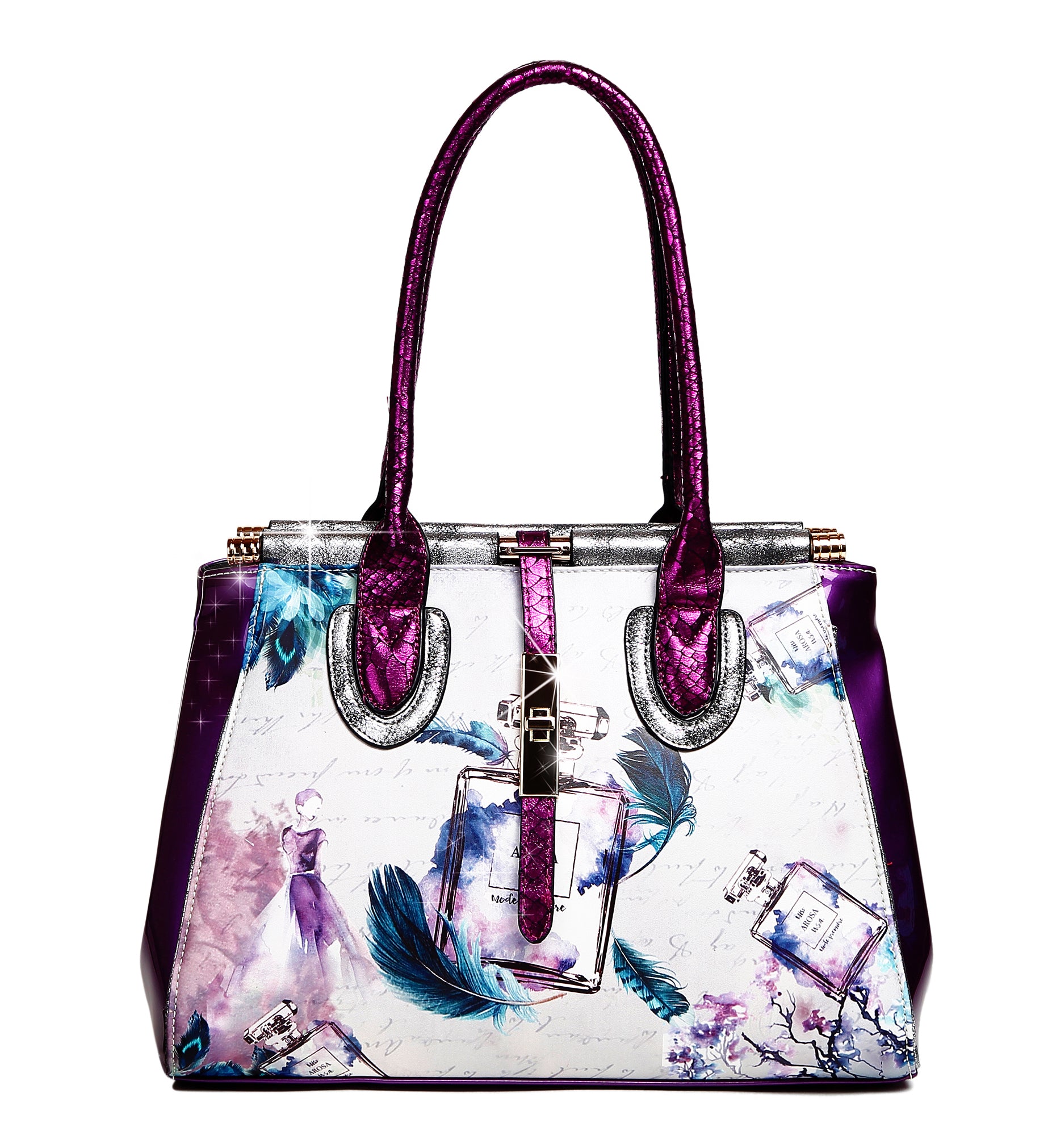 Arosa Fragrance Vintage Hollywood Retro Graphic Fashion Handbag - Brangio Italy Co.