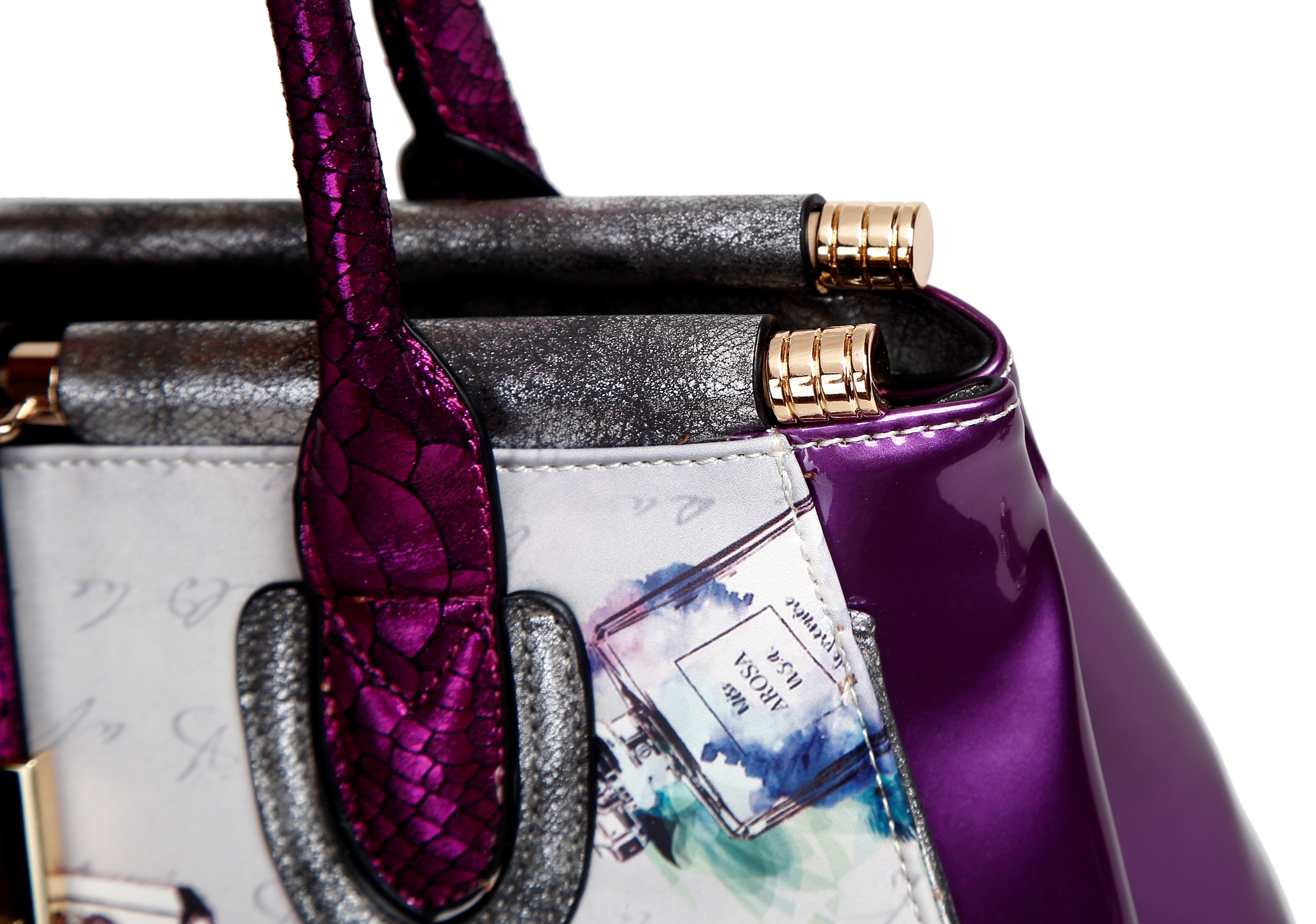 Arosa Fragrance Vintage Hollywood Retro Graphic Fashion Handbag - Brangio Italy Co.