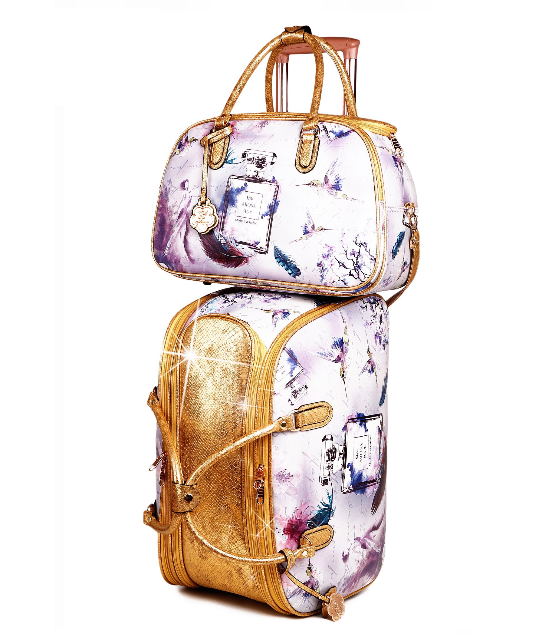 Arosa Fragrance Travel Bag Duffel Set with Clutch and Shoulder Bag - Brangio Italy Co.