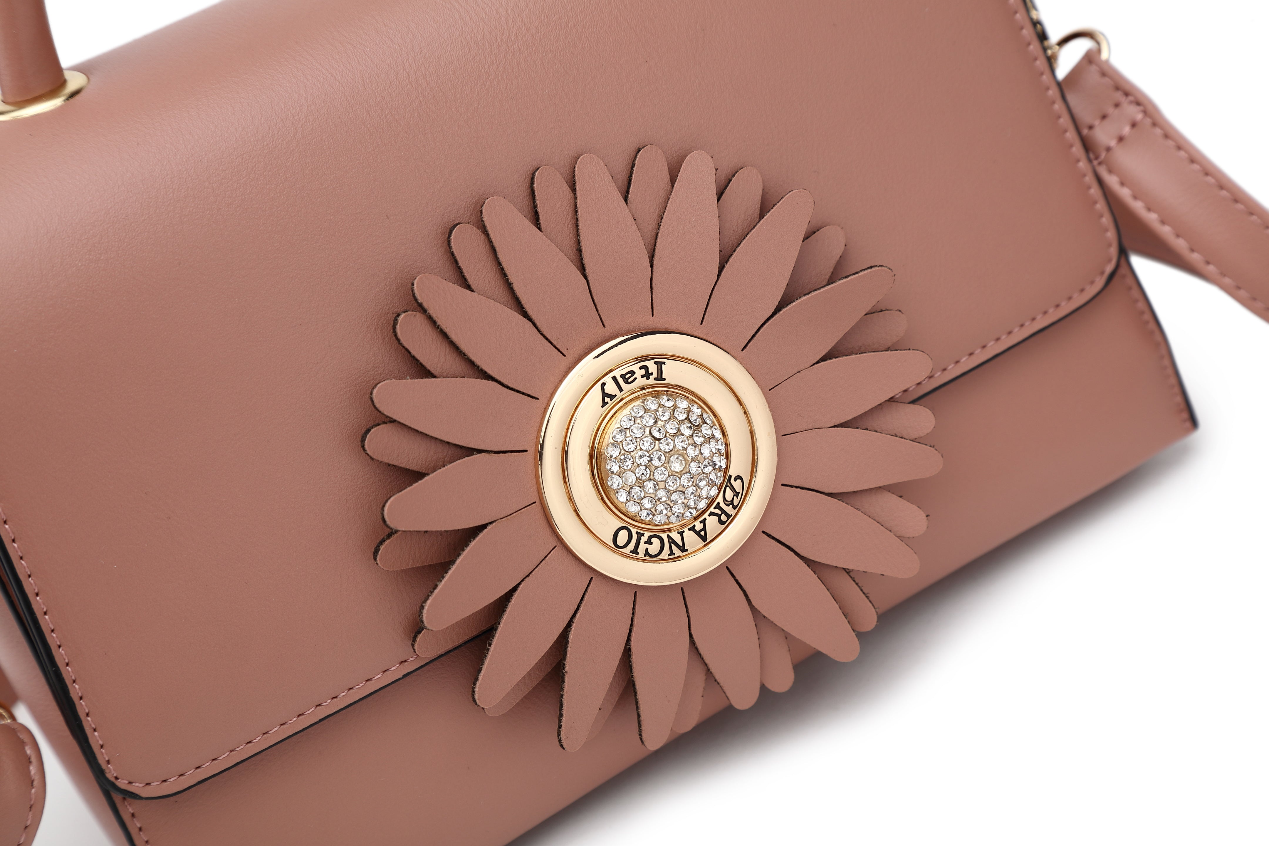 Brangio Italy Floral Top Handle Crossbody Bag for Women - Designer Handbag