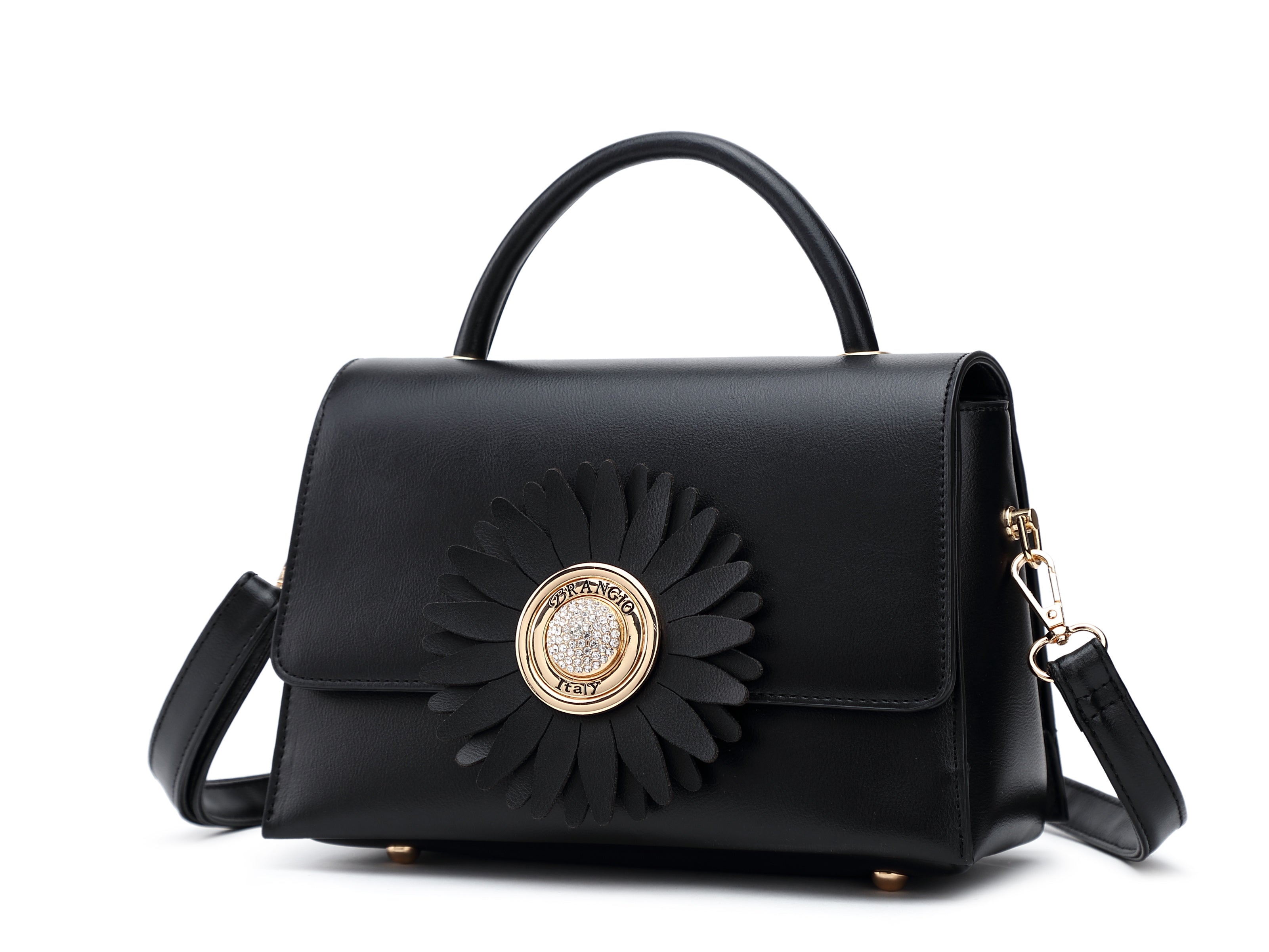 Brangio Italy Floral Top Handle Crossbody Bag for Women - Designer Handbag