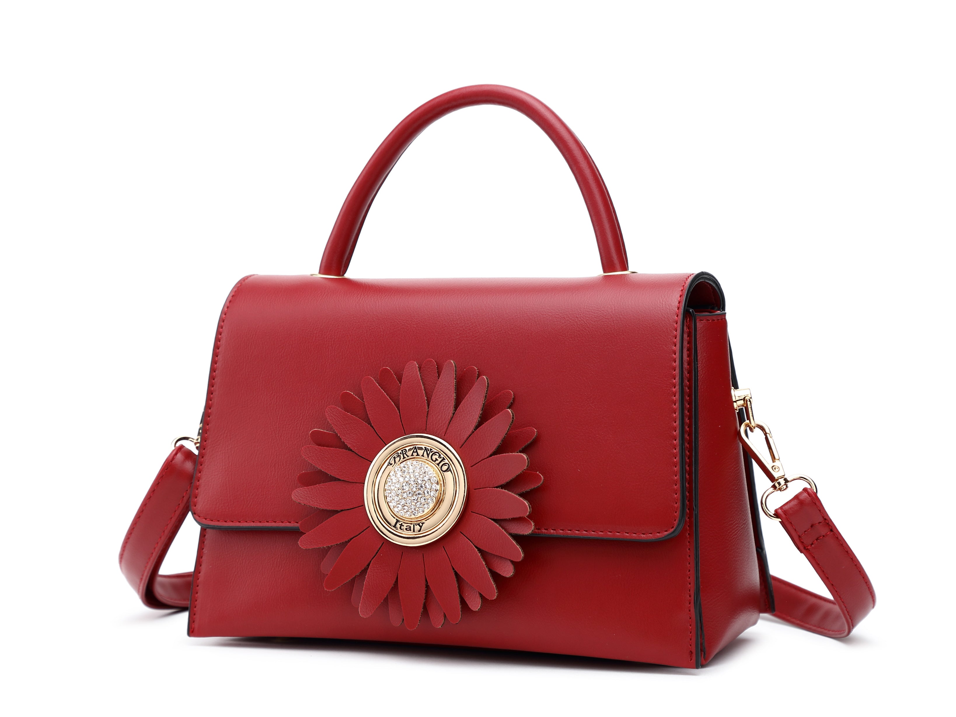 Brangio Italy Floral Top Handle Crossbody Bag for Women - Designer Handbag