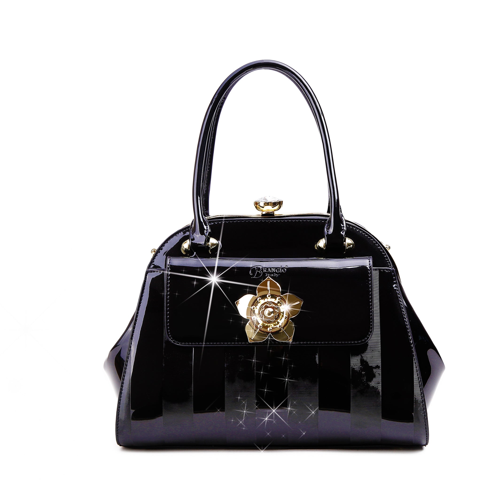 Floral Accent High-end Fashion Purses and Handbags - Brangio Italy Co.