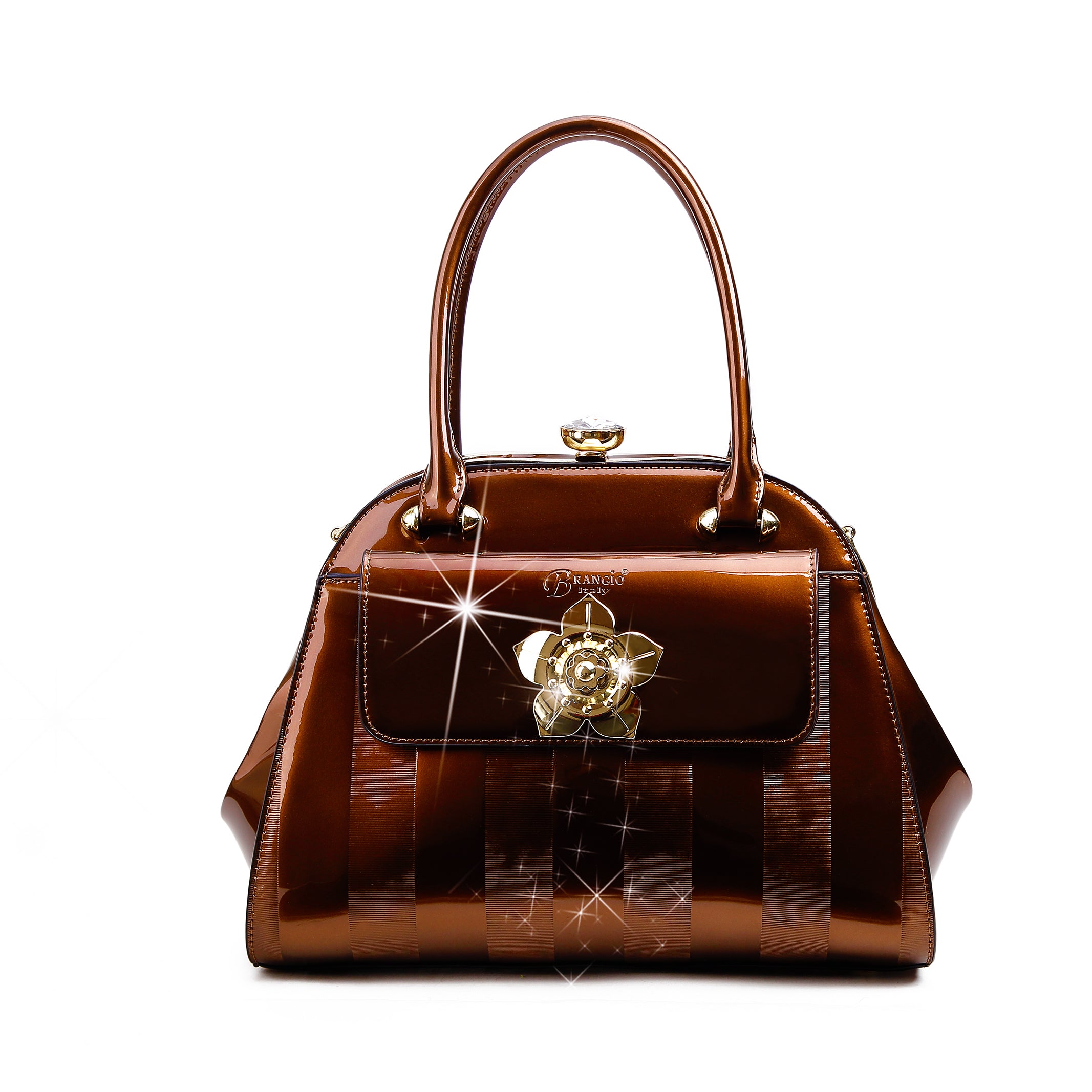Floral Accent High-end Fashion Purses and Handbags - Brangio Italy Co.