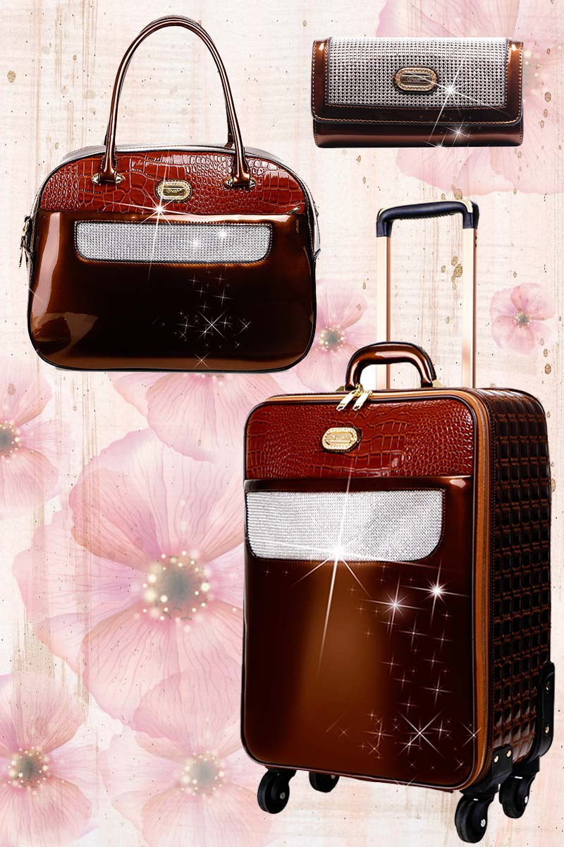 Sleek & Steady 2PC Set | Signature Away Luggage Set for Travel with Crossbody Bag - Brangio Italy Co.
