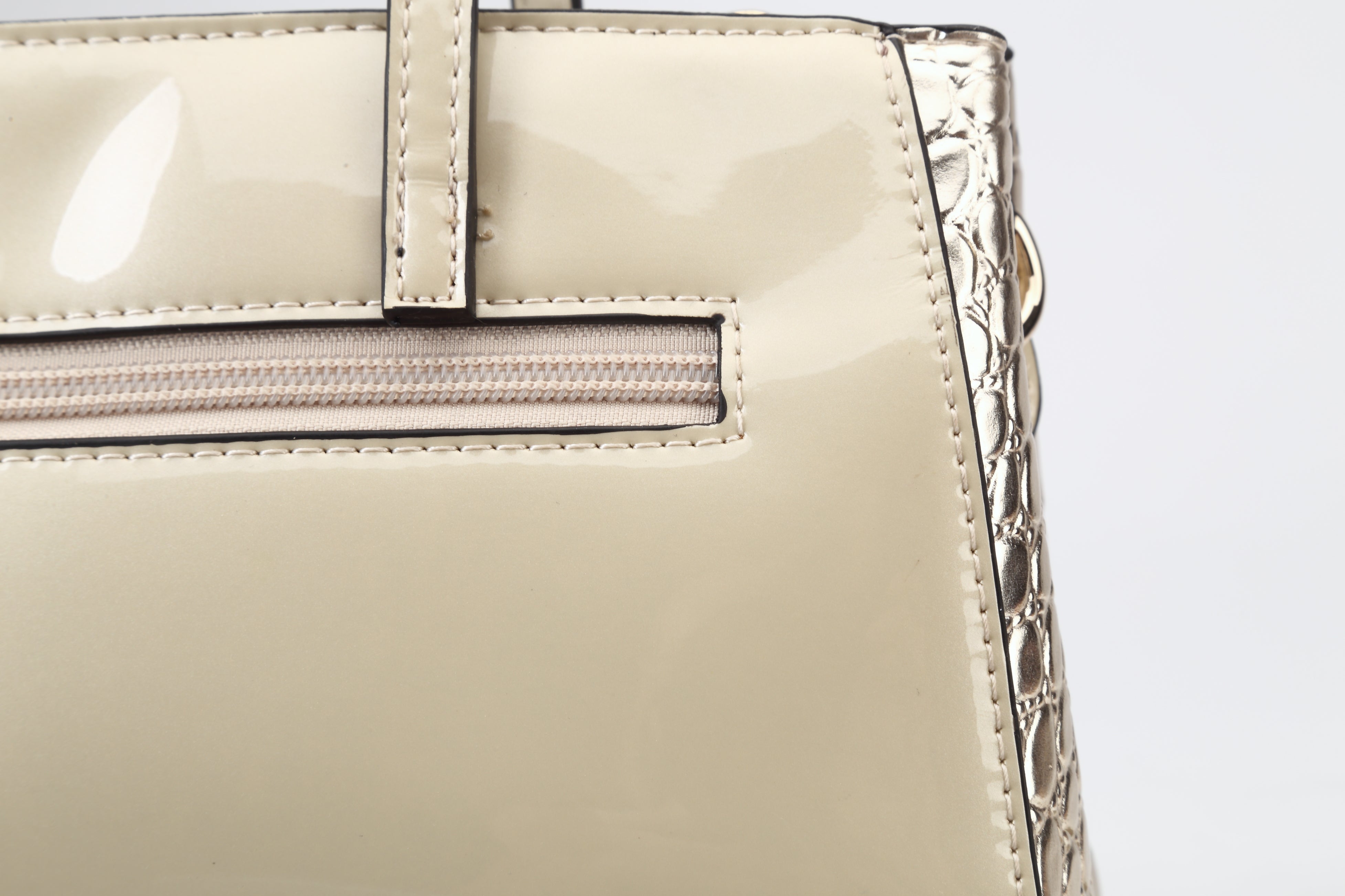 Brangio Italy Patent Leather Rhinestone Tote Bag