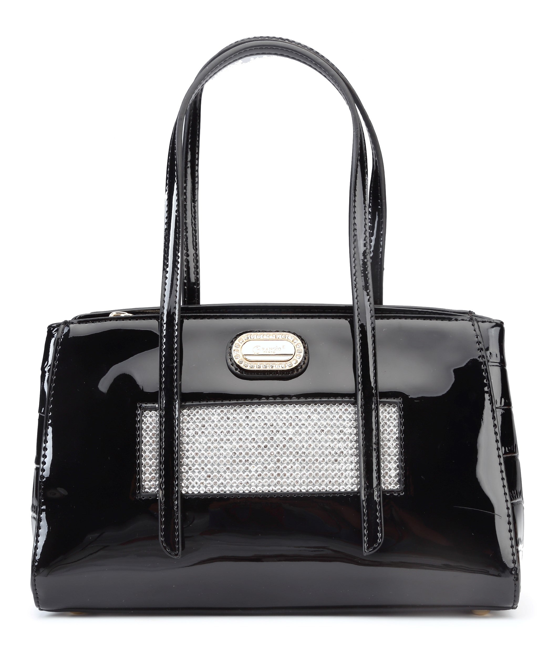 Brangio Italy Patent Leather Rhinestone Tote Bag