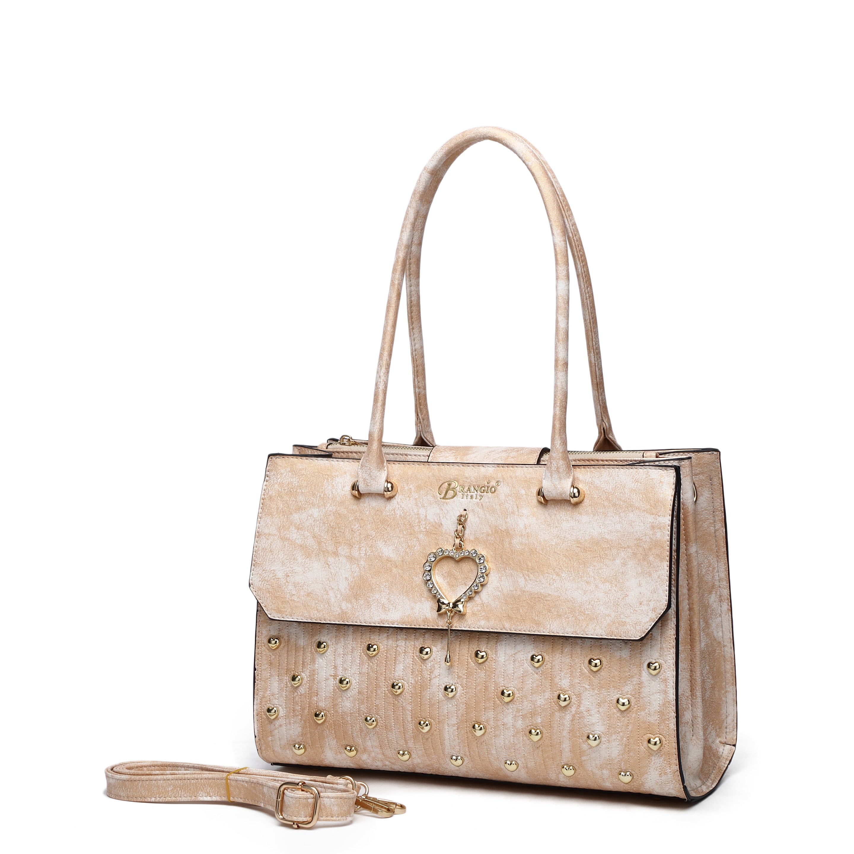 Heart 2 Heart Handmade Medium Elegant Satchel - Brangio Italy Co.