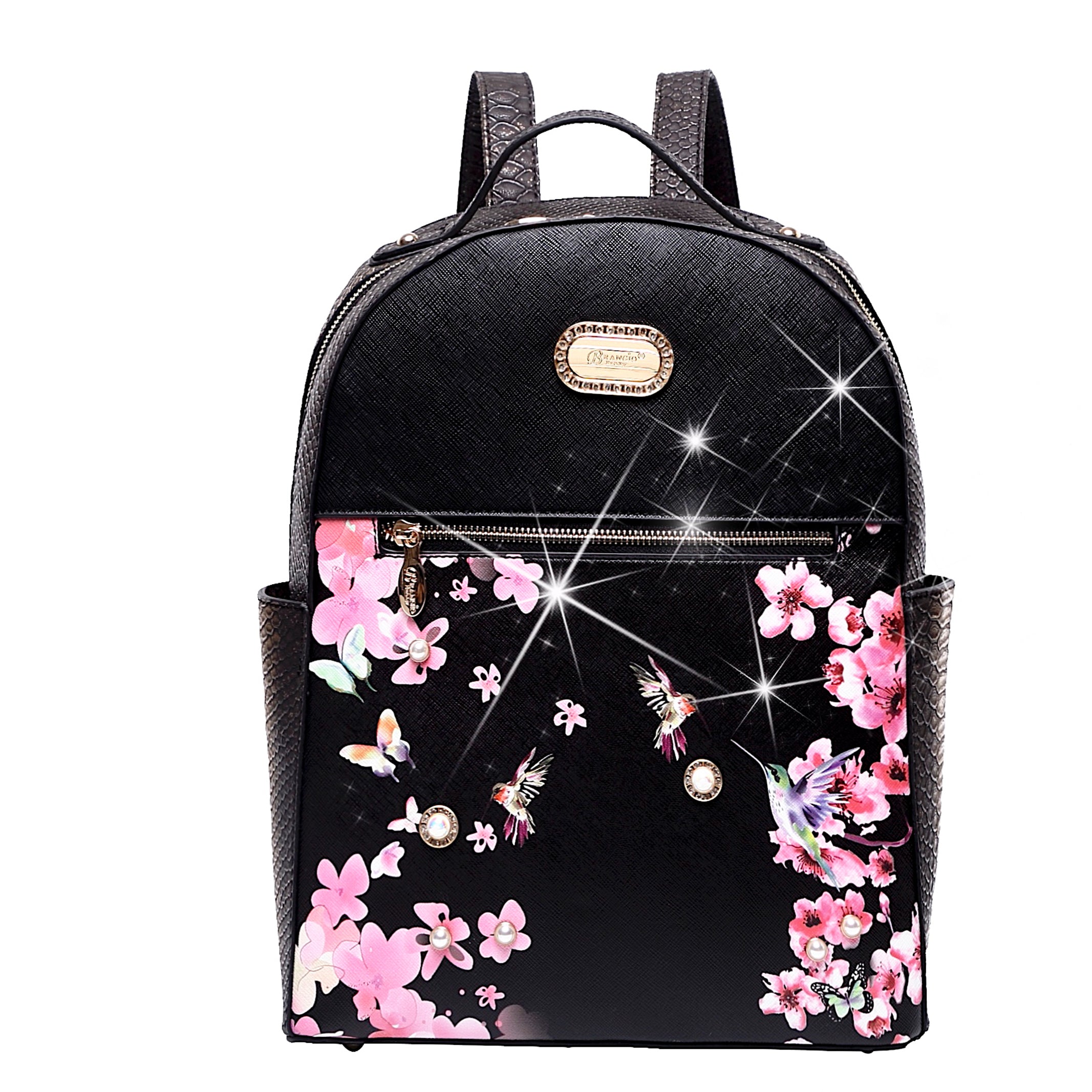 Hummingbird Crystal Laced Scratch & Stain Resistant Womens Backpack - Brangio Italy Co.