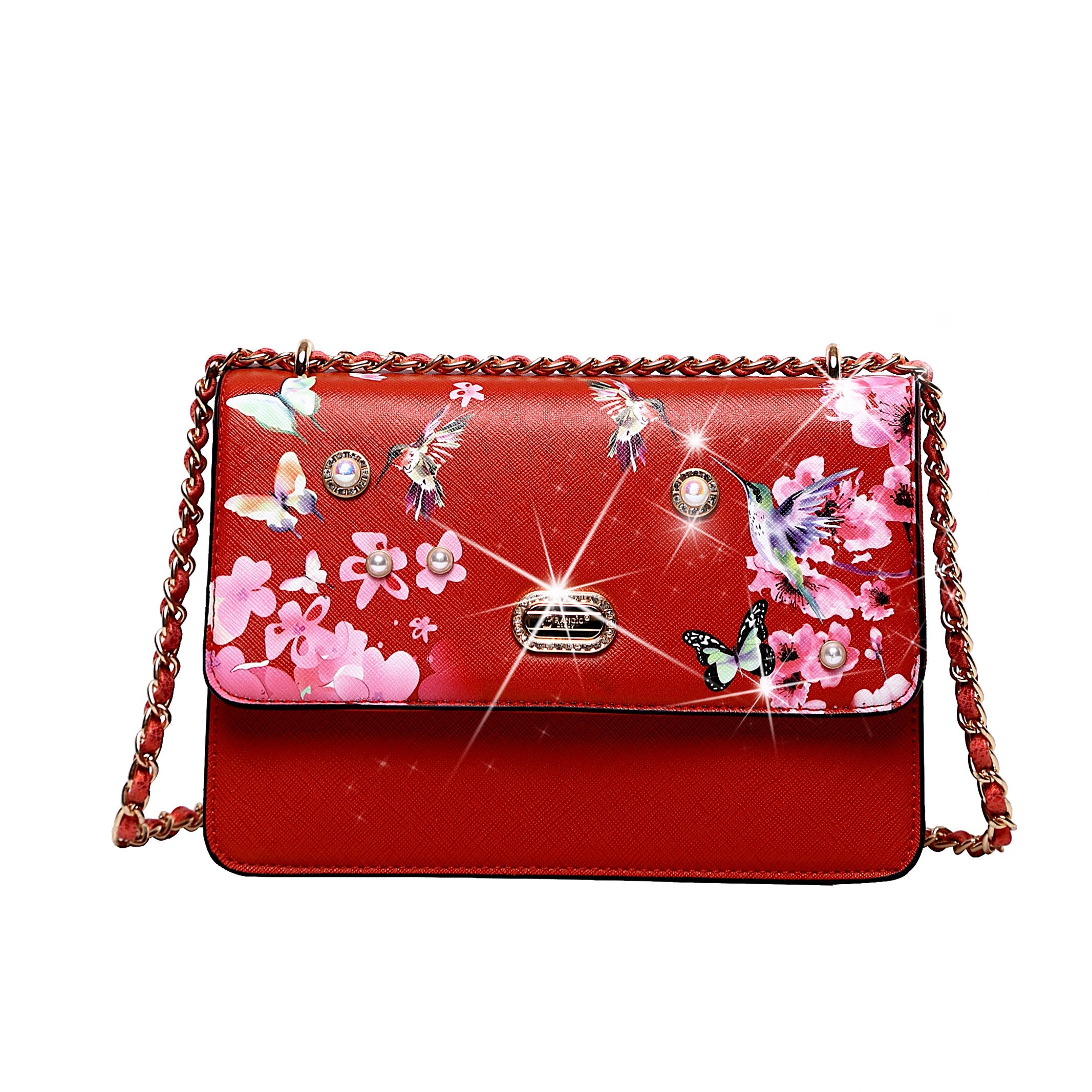 Hummingbird Bloom Retro Fashion Stains & Damage Resistant Crossbody Clutch - Brangio Italy Co.