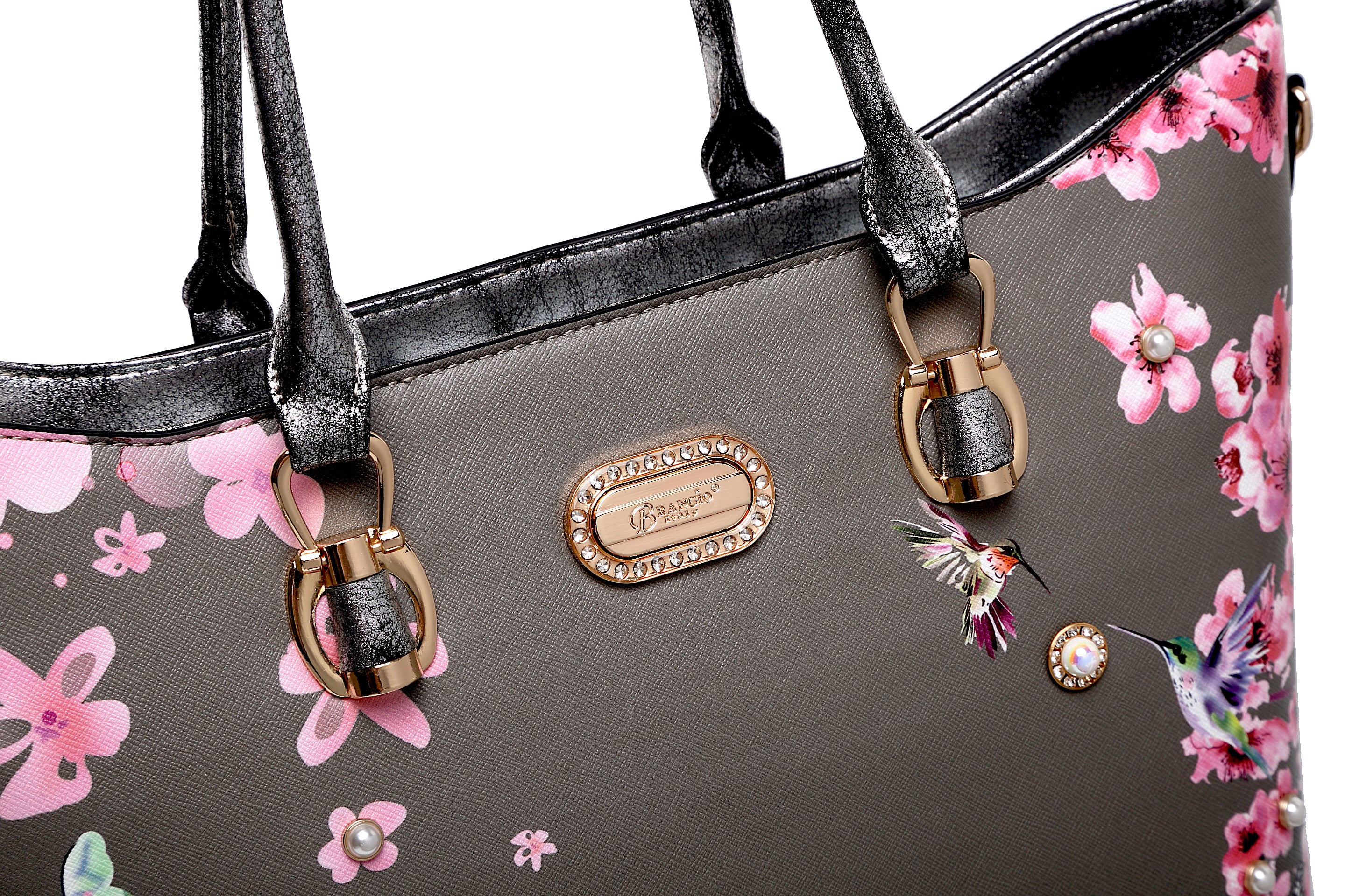 Hummingbird Bloom Scratch & Stain Resistant Top-Handle Bag - Brangio Italy Co.