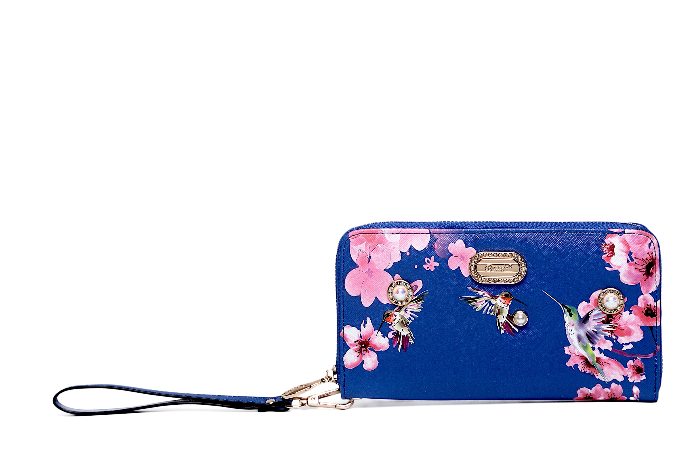 Hummingbird Bloom Vegan Leather Handle Bag + Wallet