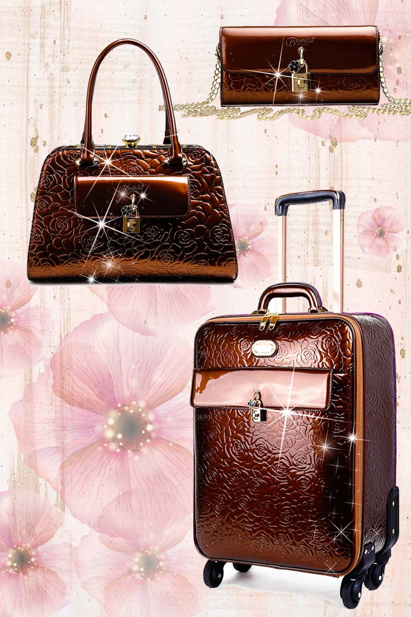 Rosy Lox 2.0 3PC Set | | Luggage For Women Rolling Suitcase Travel Bag - Brangio Italy Co.