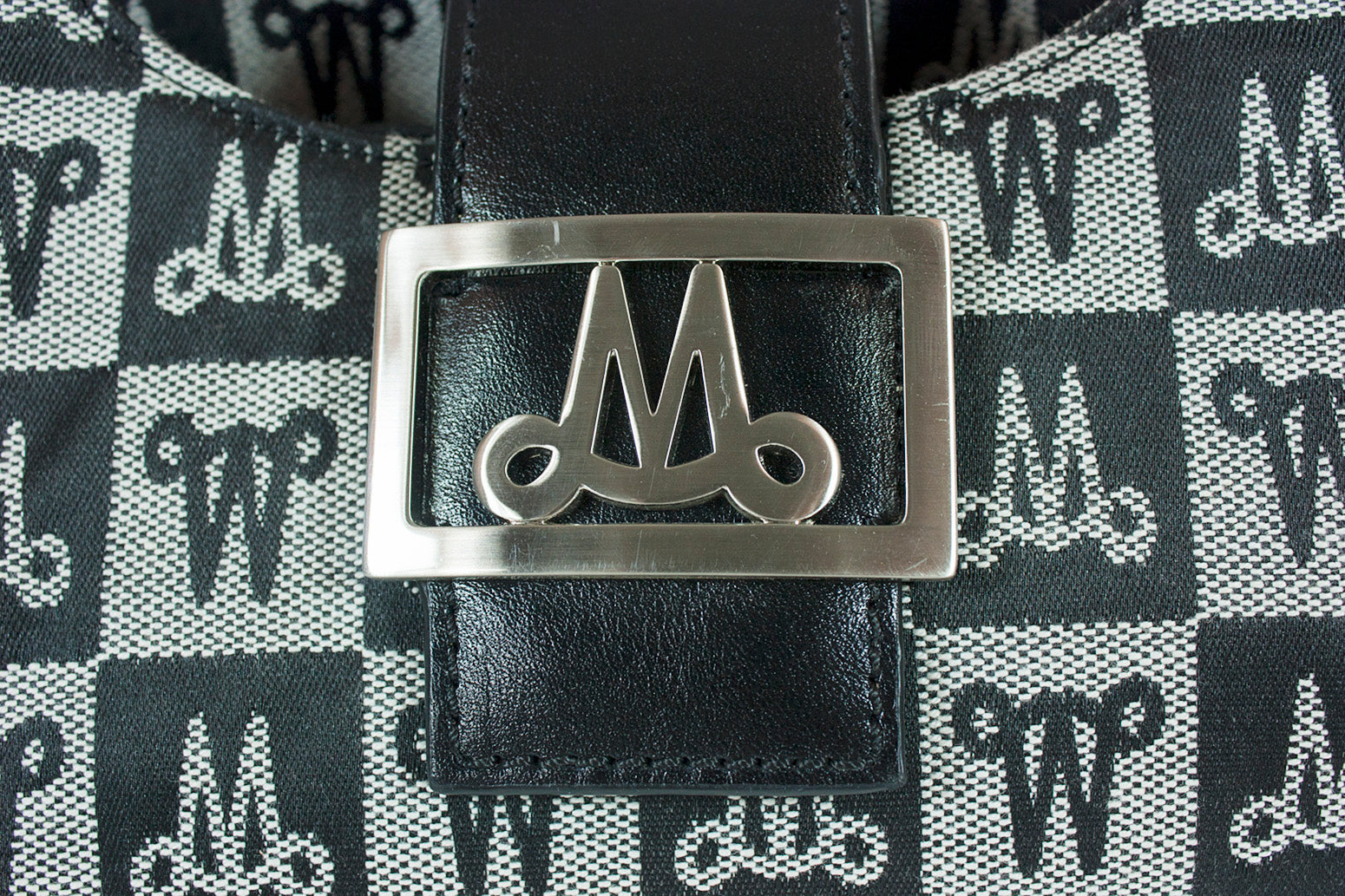 Misty Monogram Genuine Leather Checkered Handbag