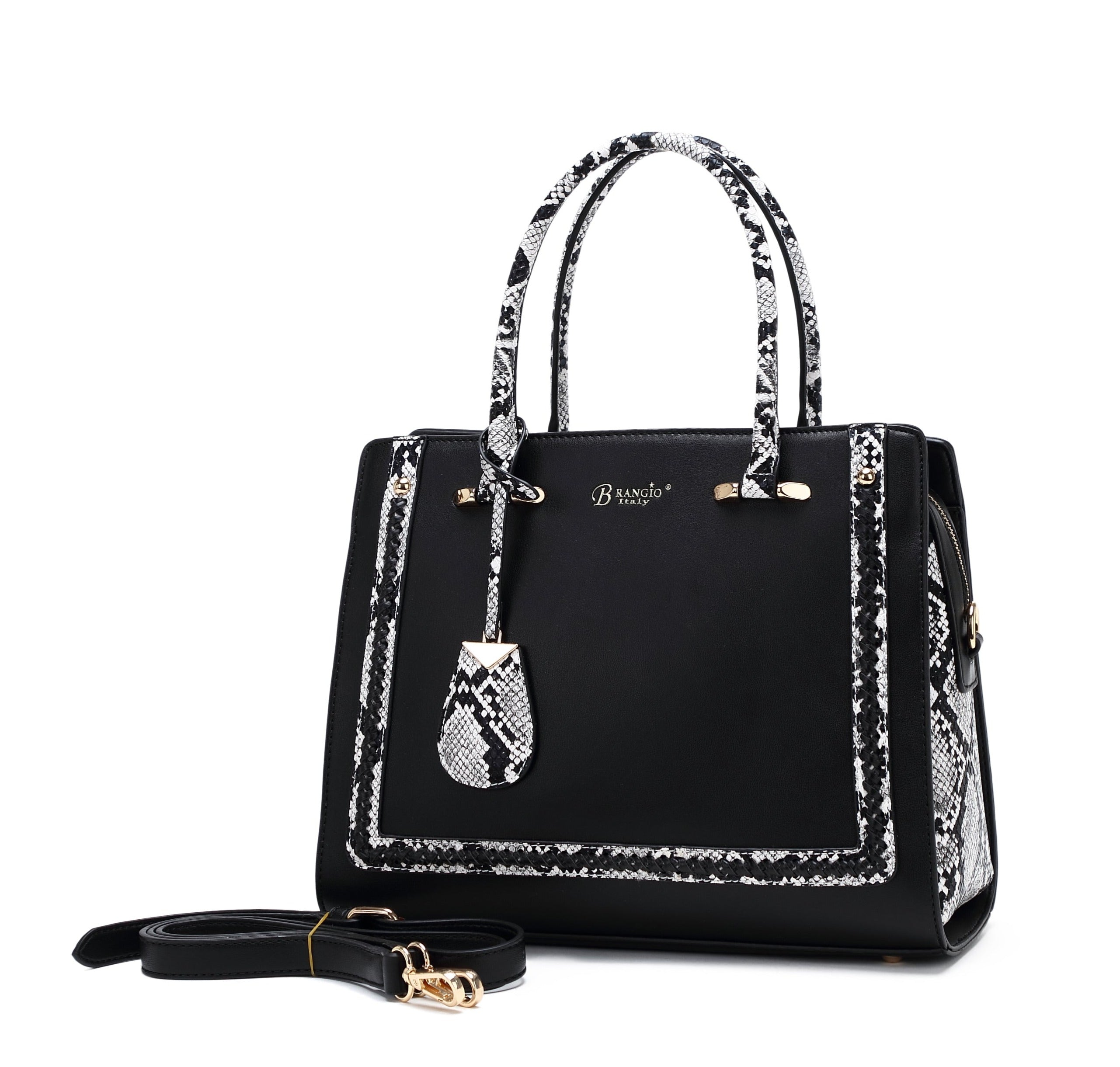 Brangio Italy Satchel Designer Structured Tote Handbag