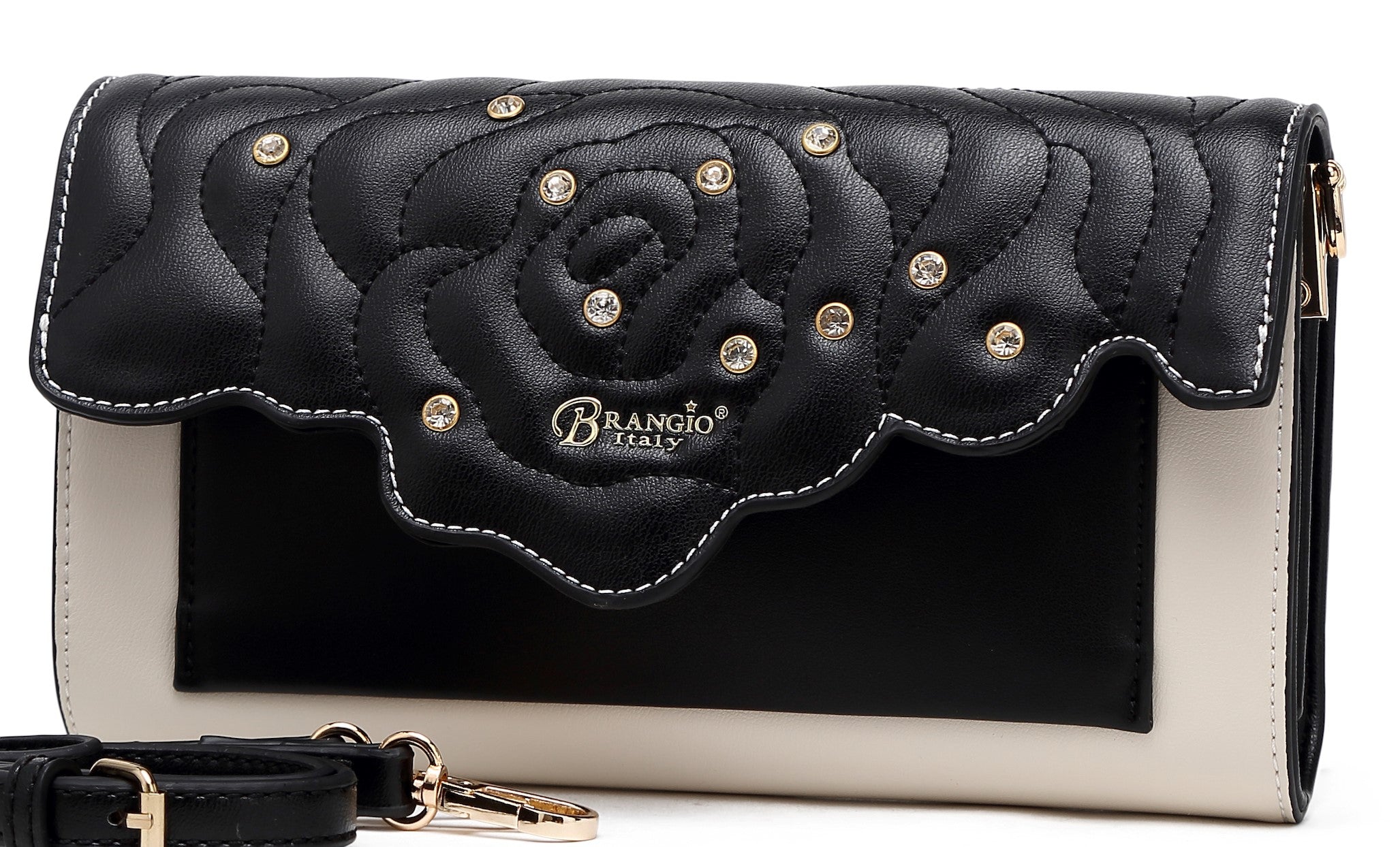 Rosette 3D Crystal Mini Crossbody Clutch - Brangio Italy Co.