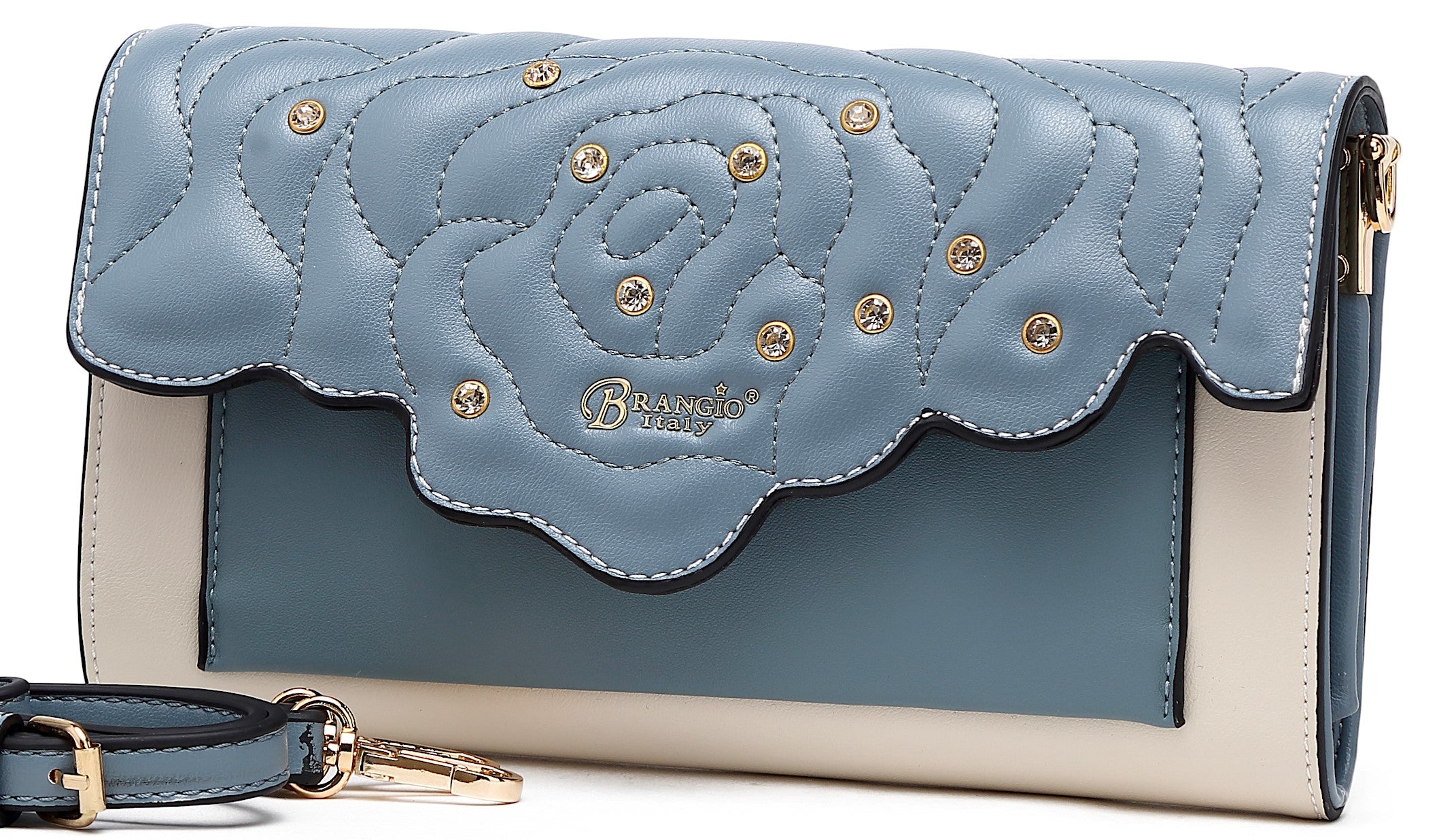 Rosette 3D Crystal Mini Crossbody Clutch - Brangio Italy Co.