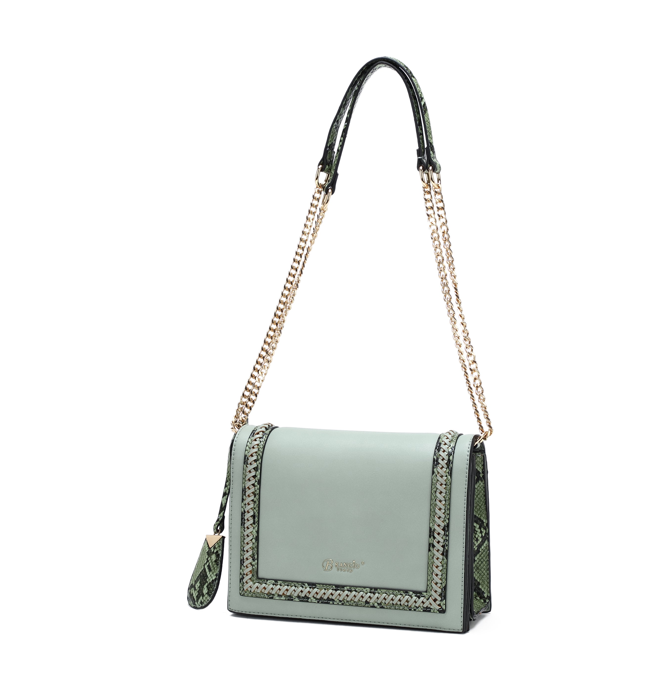 Brangio Italy Chain Shoulder Bag for Women - Designer Crossbody Purse