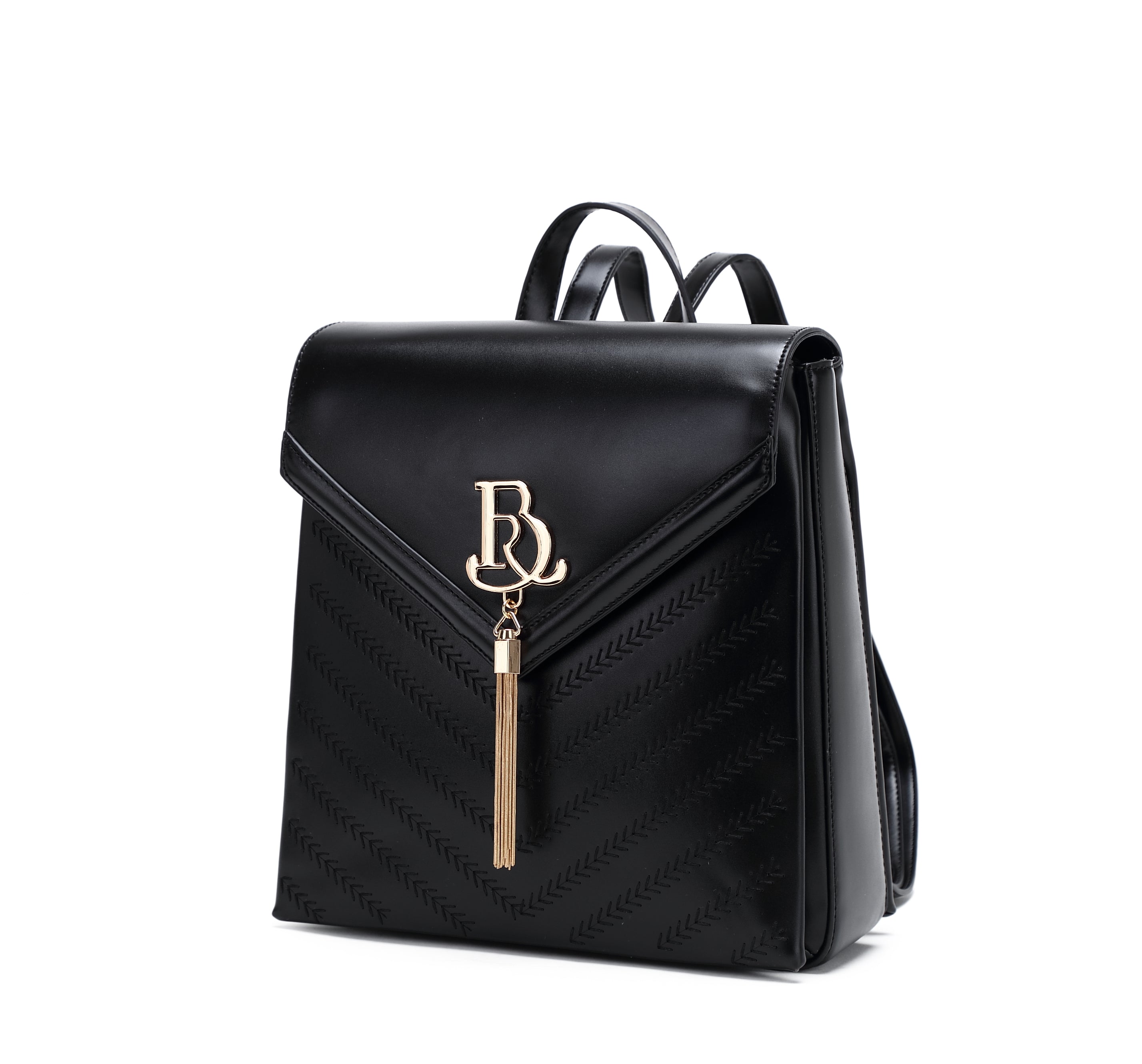 Brangio Italy Elegant Chevron Vegan Leather Backpack