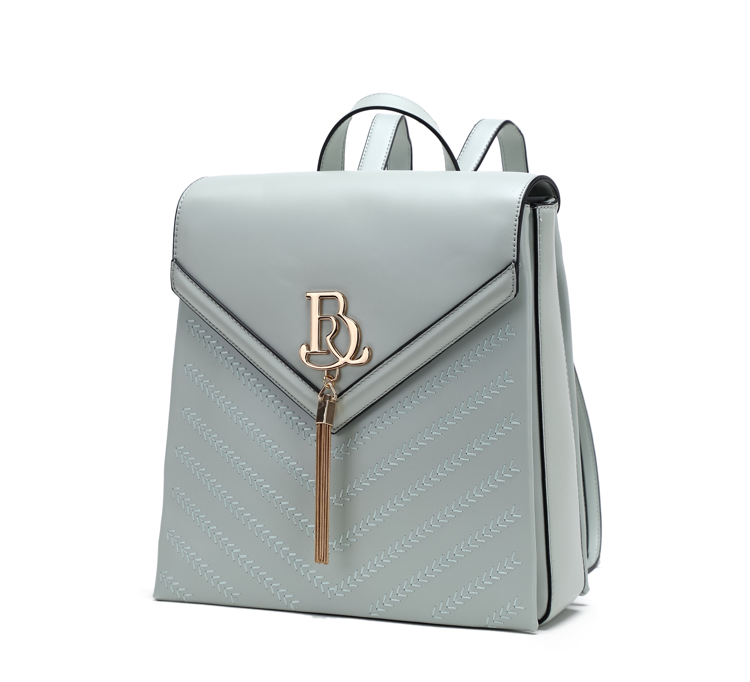 Brangio Italy Elegant Chevron Vegan Leather Backpack