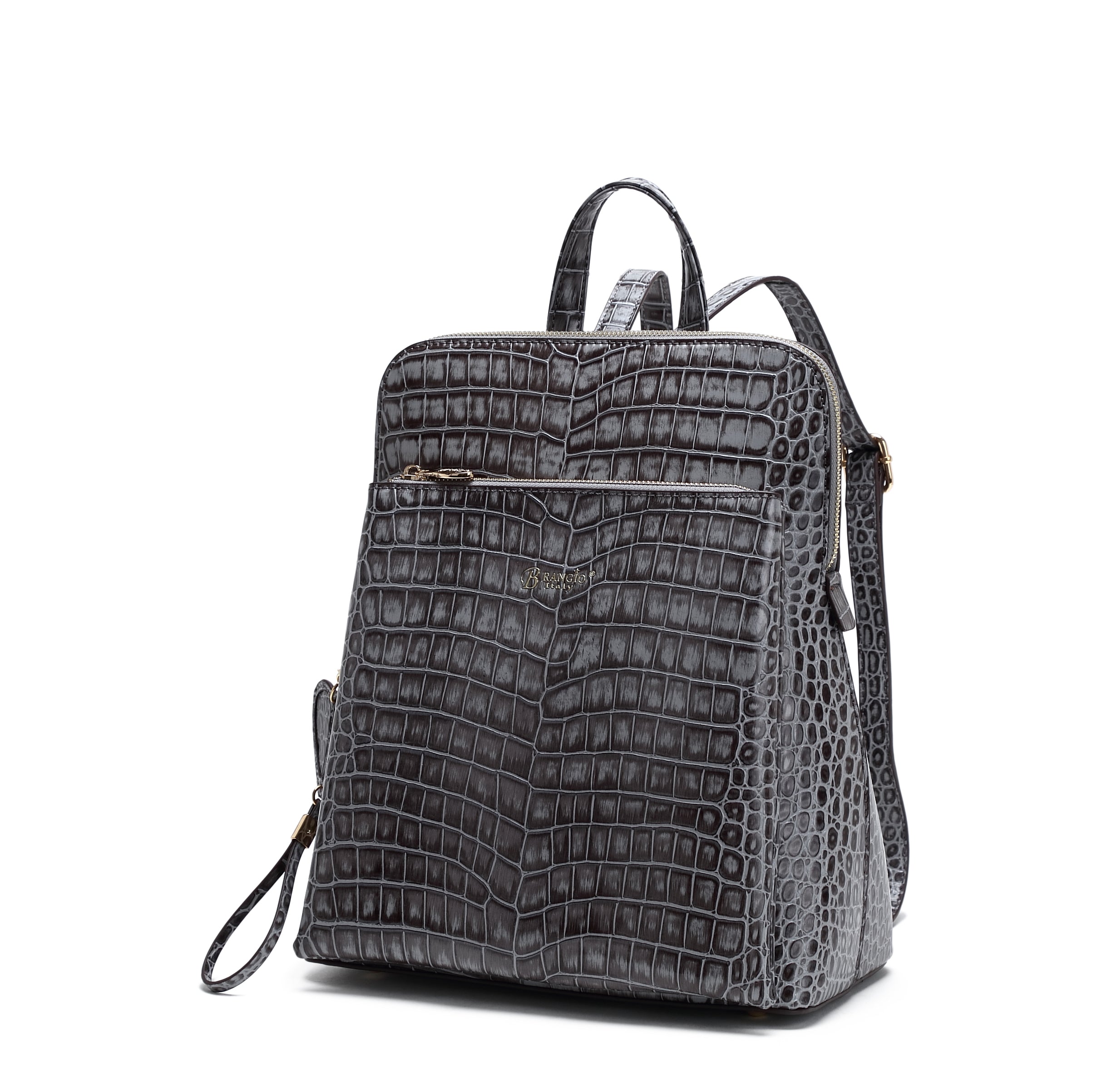 Brangio Croc-Embossed Convertible Backpack
