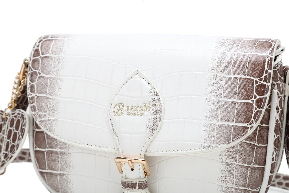 Brangio Croc-Embossed Crossbody Bag