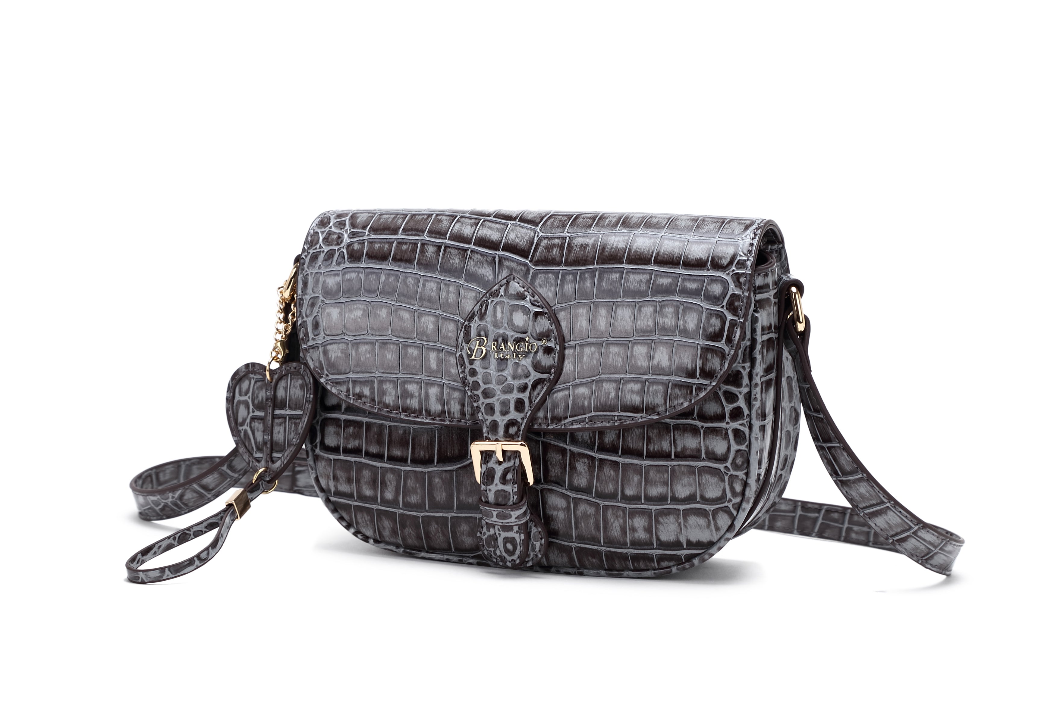 Brangio Croc-Embossed Crossbody Bag