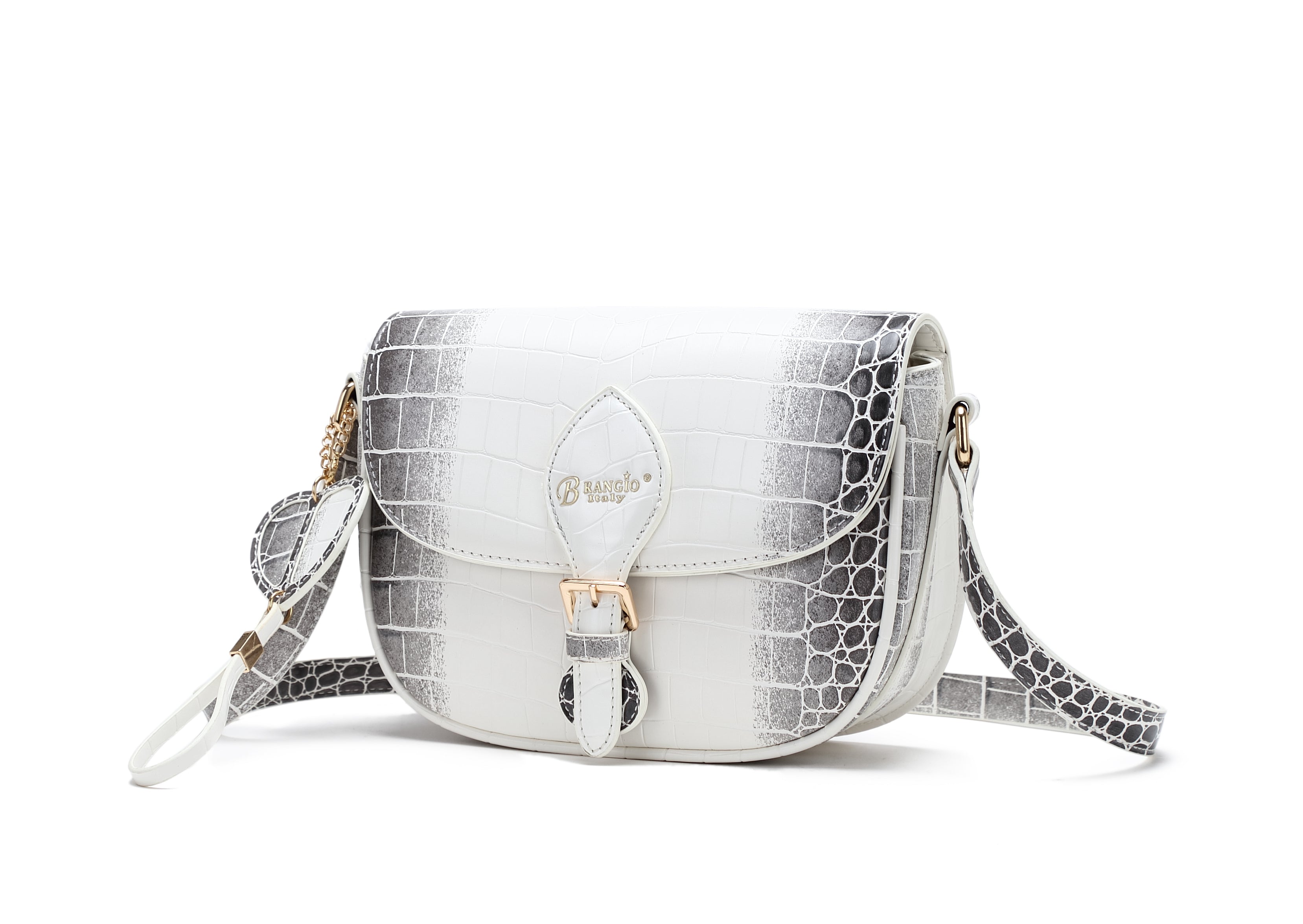 Brangio Croc-Embossed Crossbody Bag