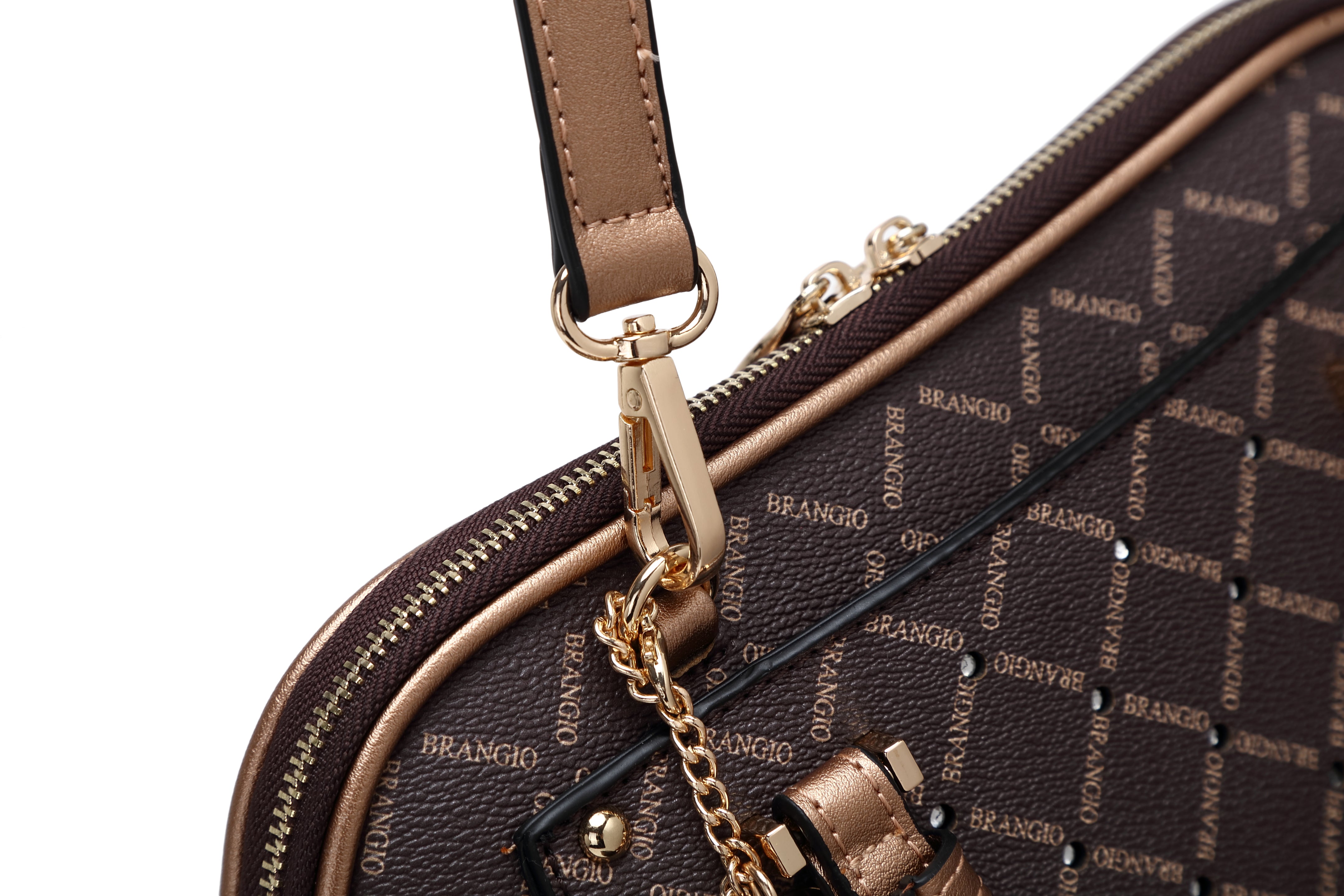 Brangio Italy Diamond Elegance Crystal Stud Top Handle Satchel
