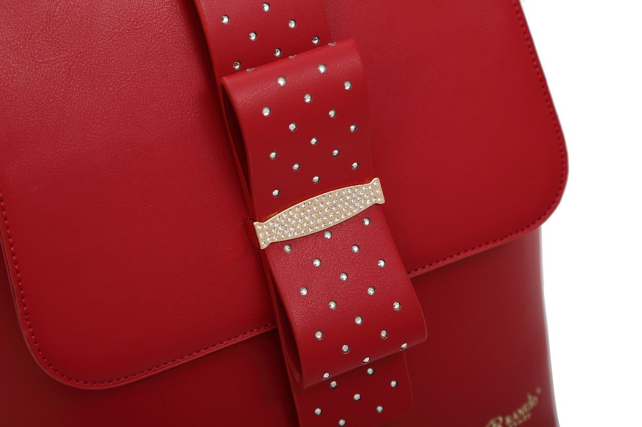 Brangio Italy Glamorous Scarlet Bow Ribbon Romance Backpack
